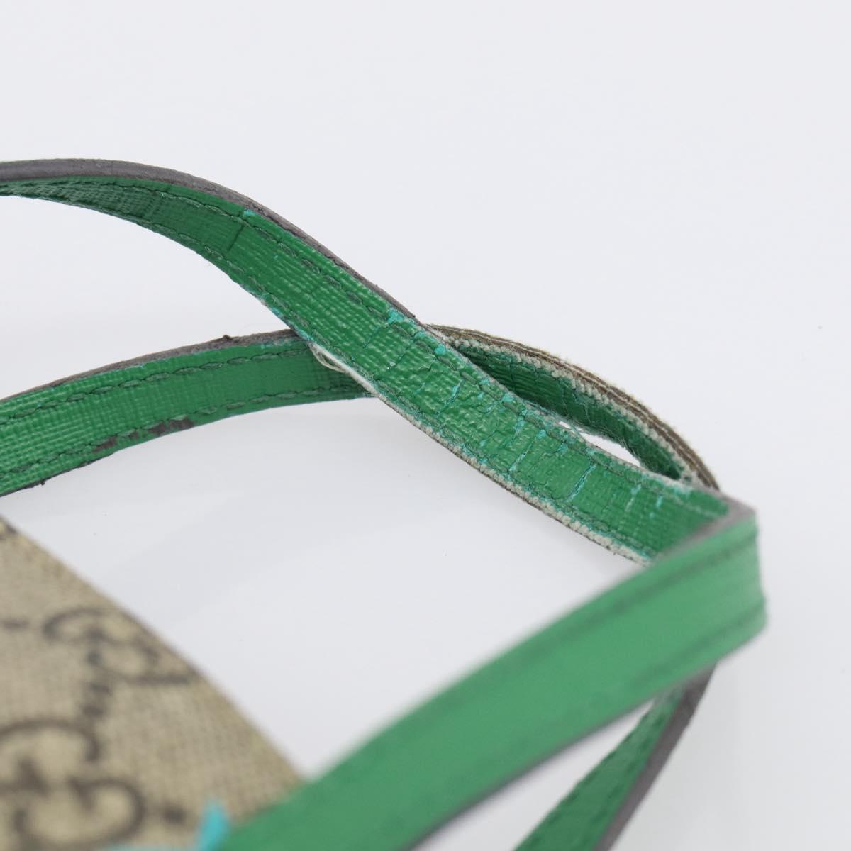 GUCCI GG Supreme Hand Bag PVC Beige Green 410812 Auth ep16997