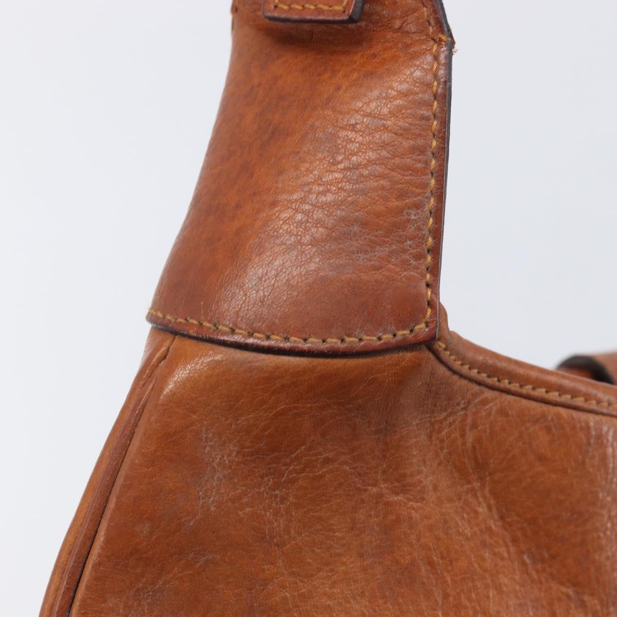 GUCCI Jackie Hand Bag Leather Brown Gold Tone 00963 Auth ep16998