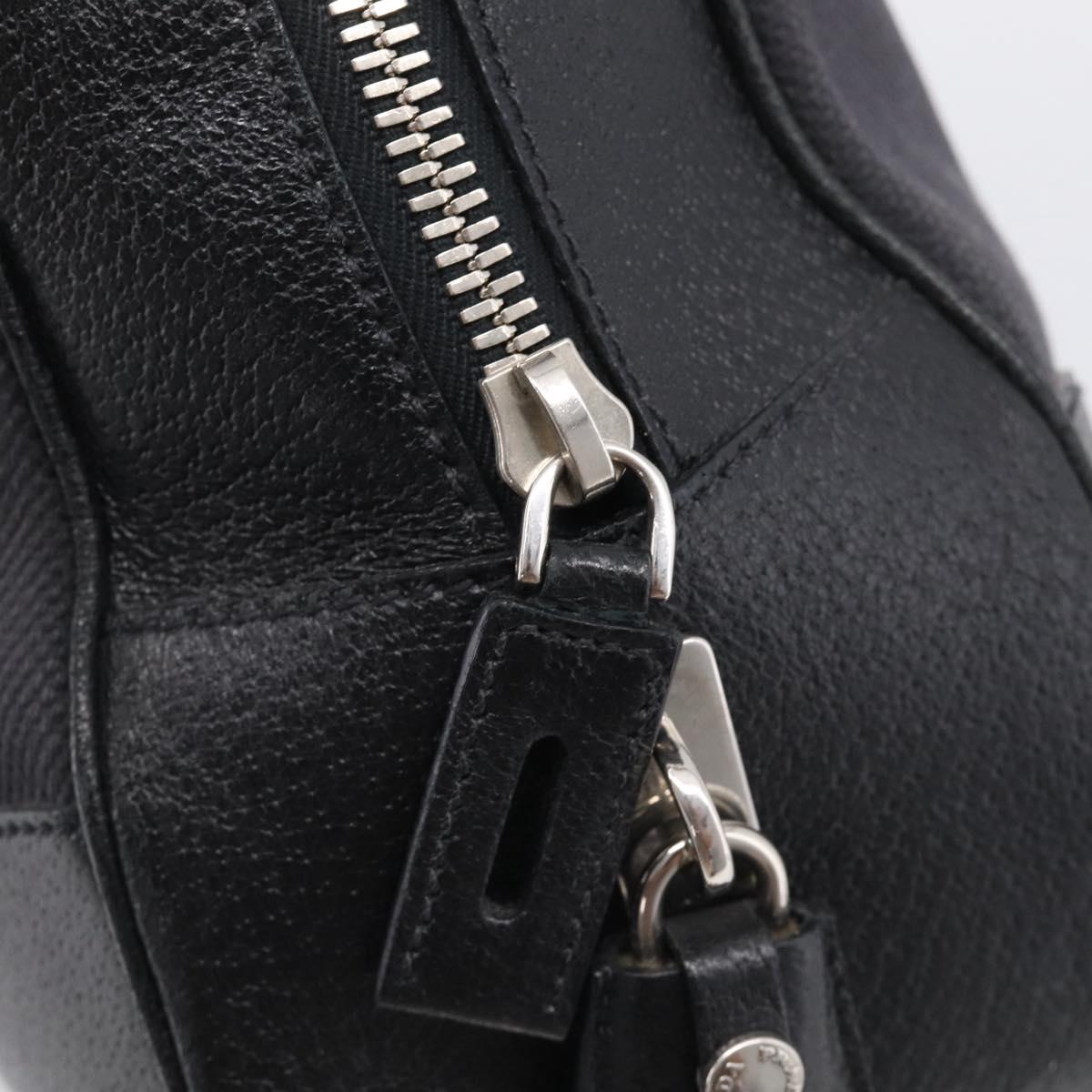 PRADA Hand Bag Canvas Black Silver Auth ep17002