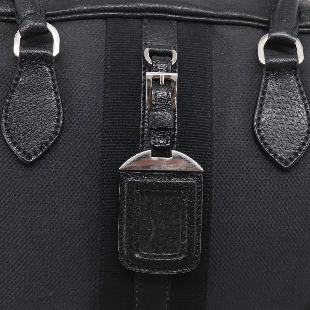 PRADA Hand Bag Canvas Black Silver Auth ep17002