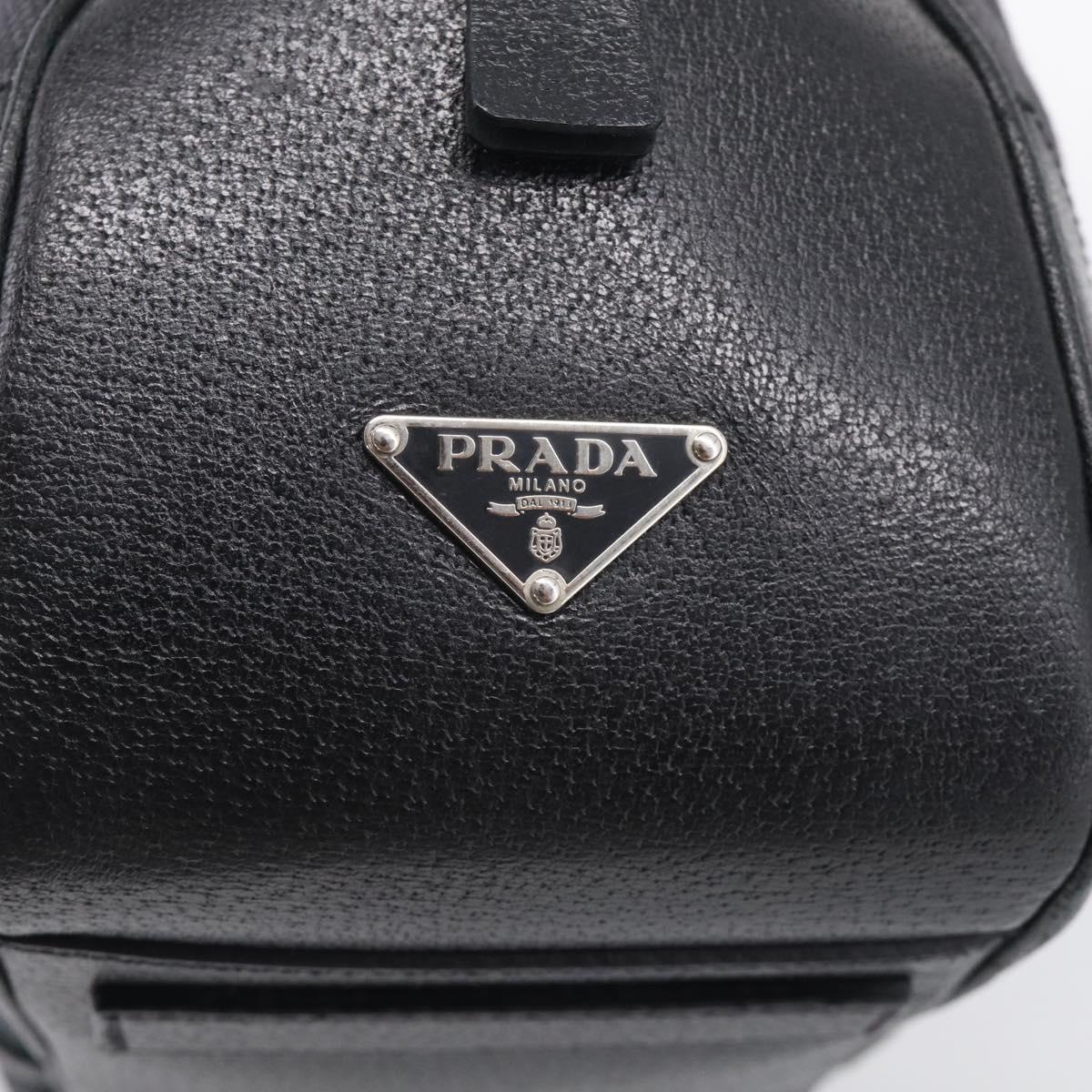 PRADA Hand Bag Canvas Black Silver Auth ep17002