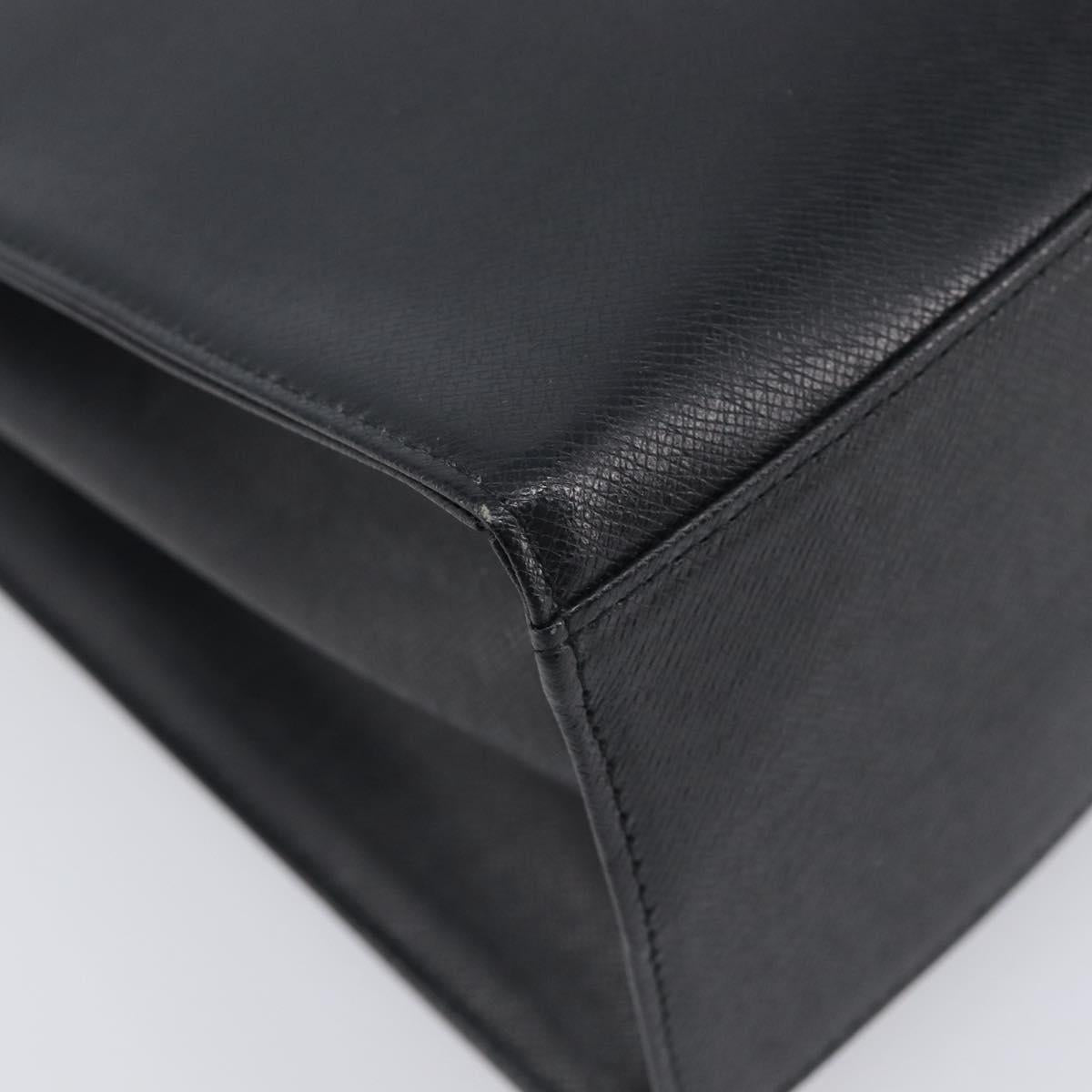 BURBERRY Hand Bag Leather Black Silver Auth ep17006