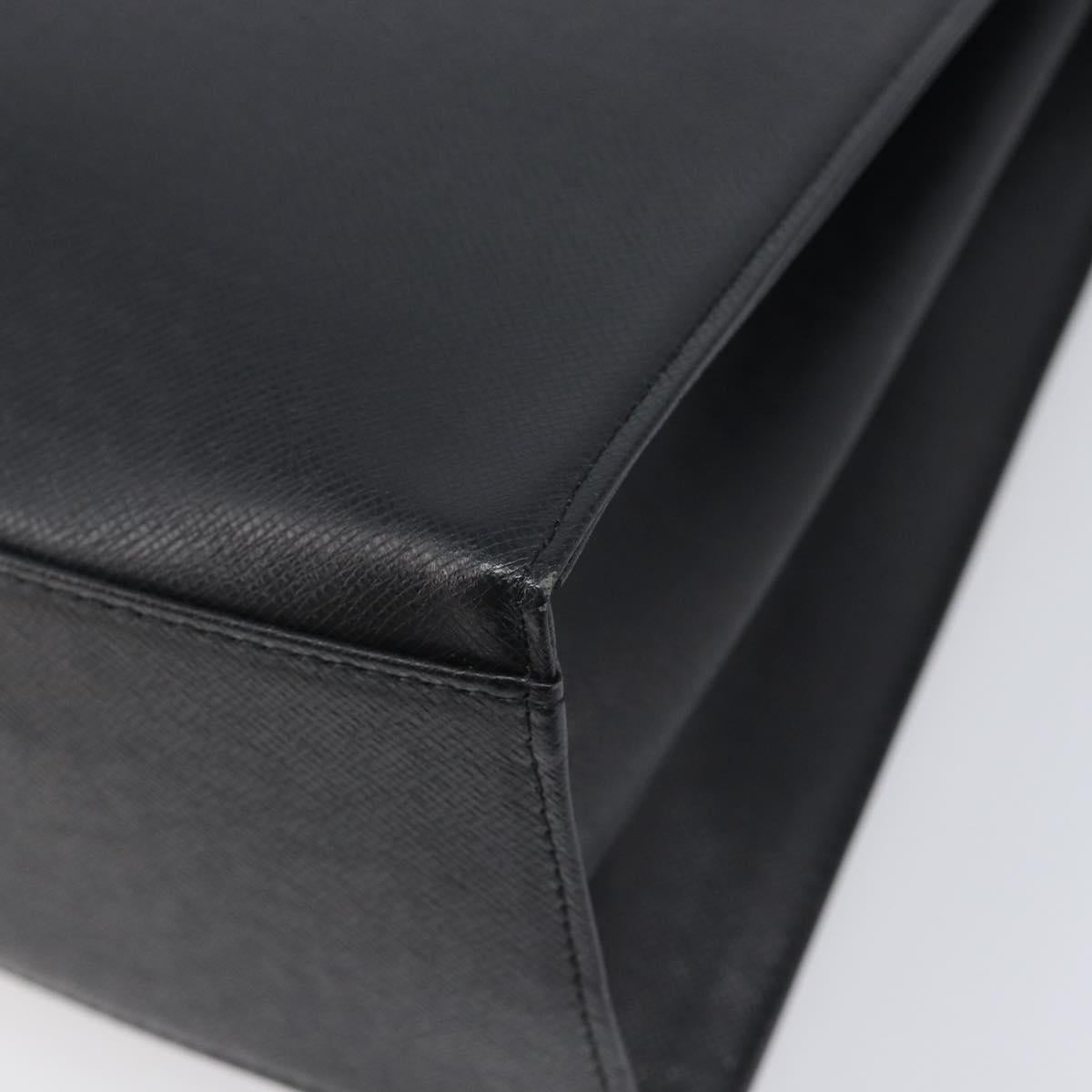 BURBERRY Hand Bag Leather Black Silver Auth ep17006