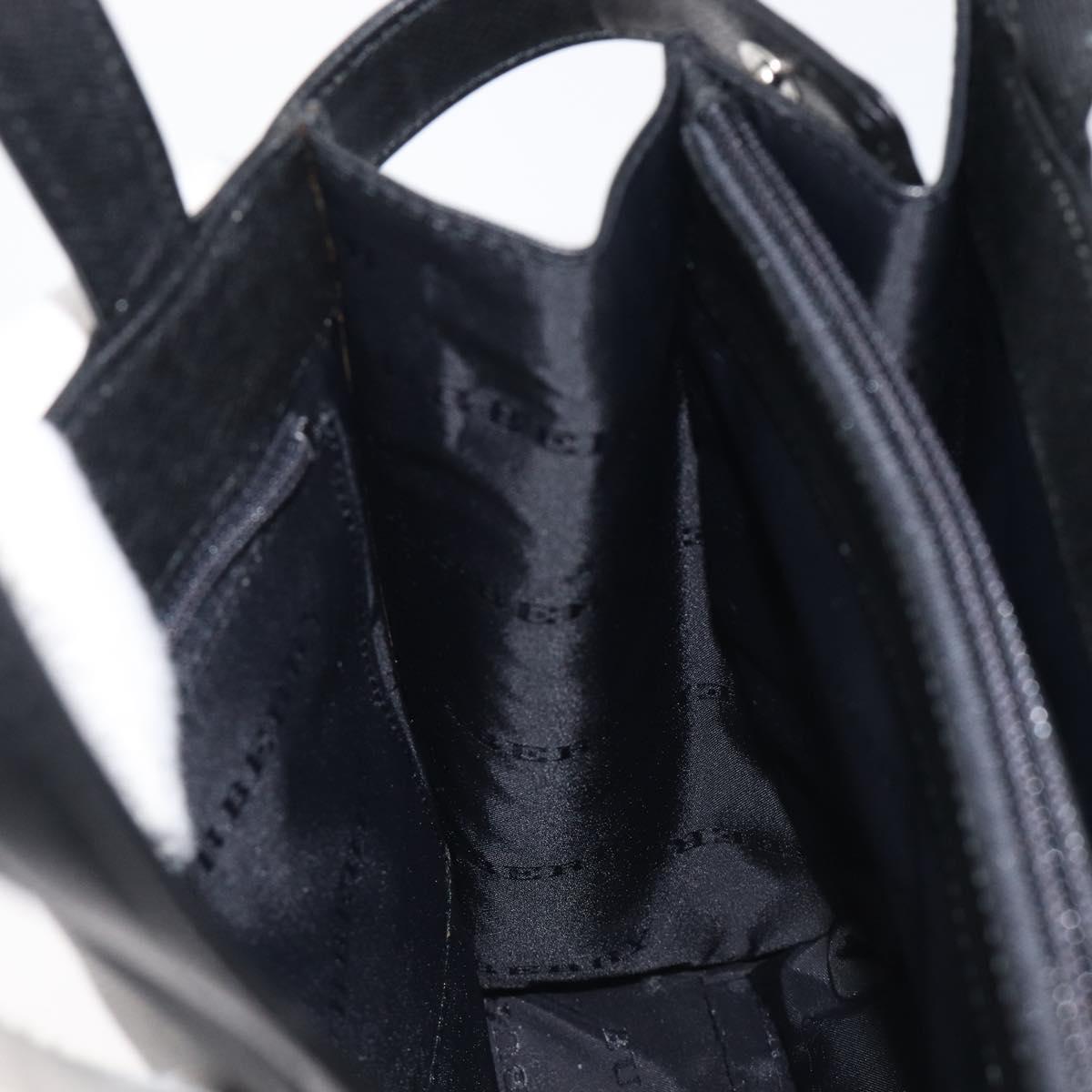 BURBERRY Hand Bag Leather Black Silver Auth ep17006
