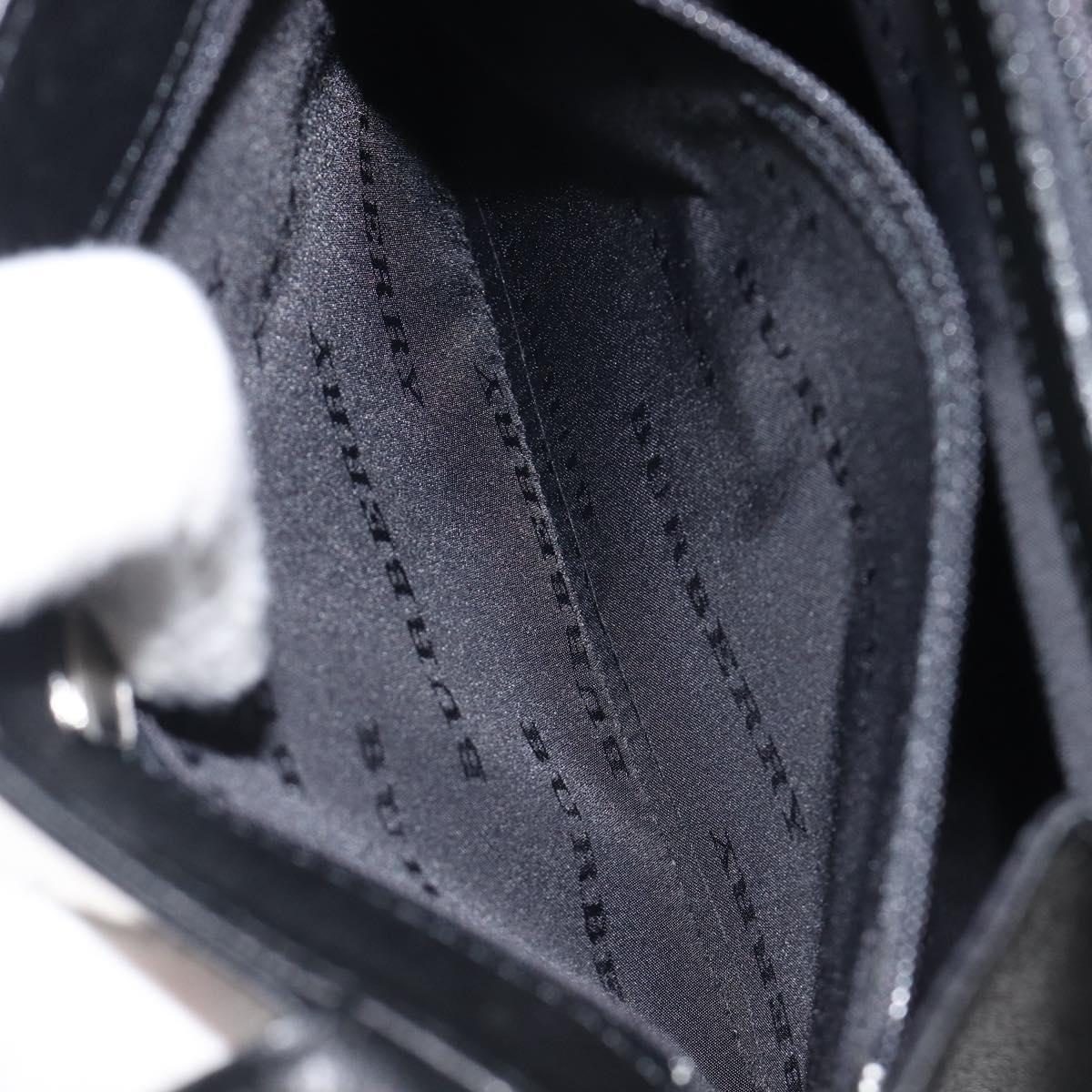 BURBERRY Hand Bag Leather Black Silver Auth ep17006