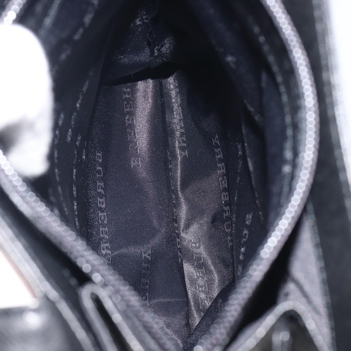 BURBERRY Hand Bag Leather Black Silver Auth ep17006