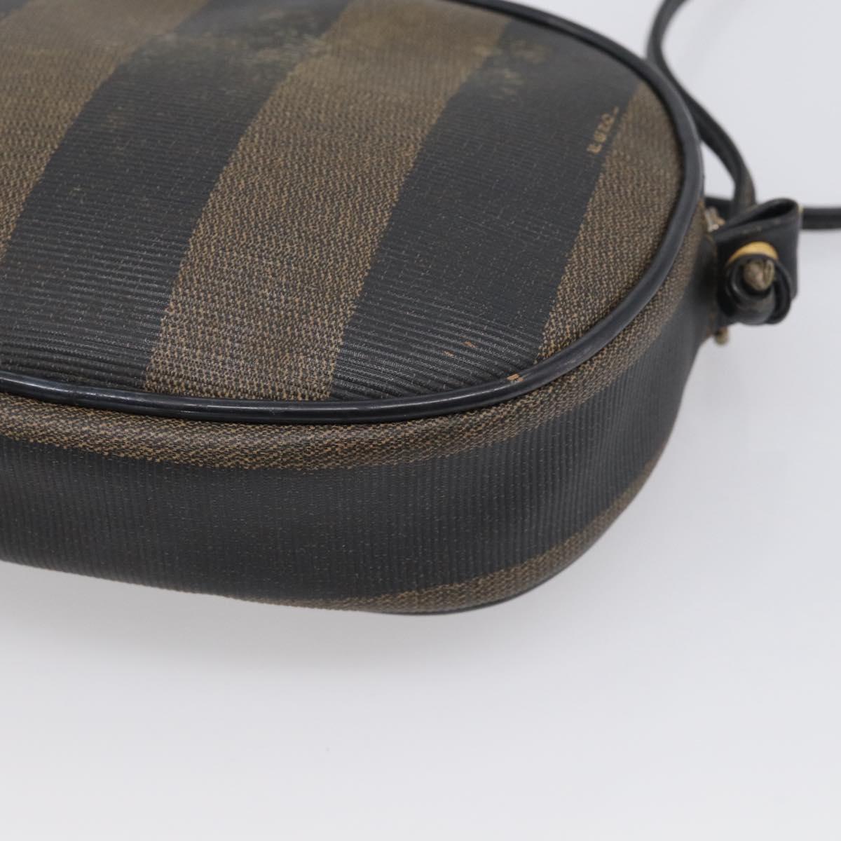 FENDI Pecan Shoulder Bag PVC Brown Gold Tone Auth ep17012