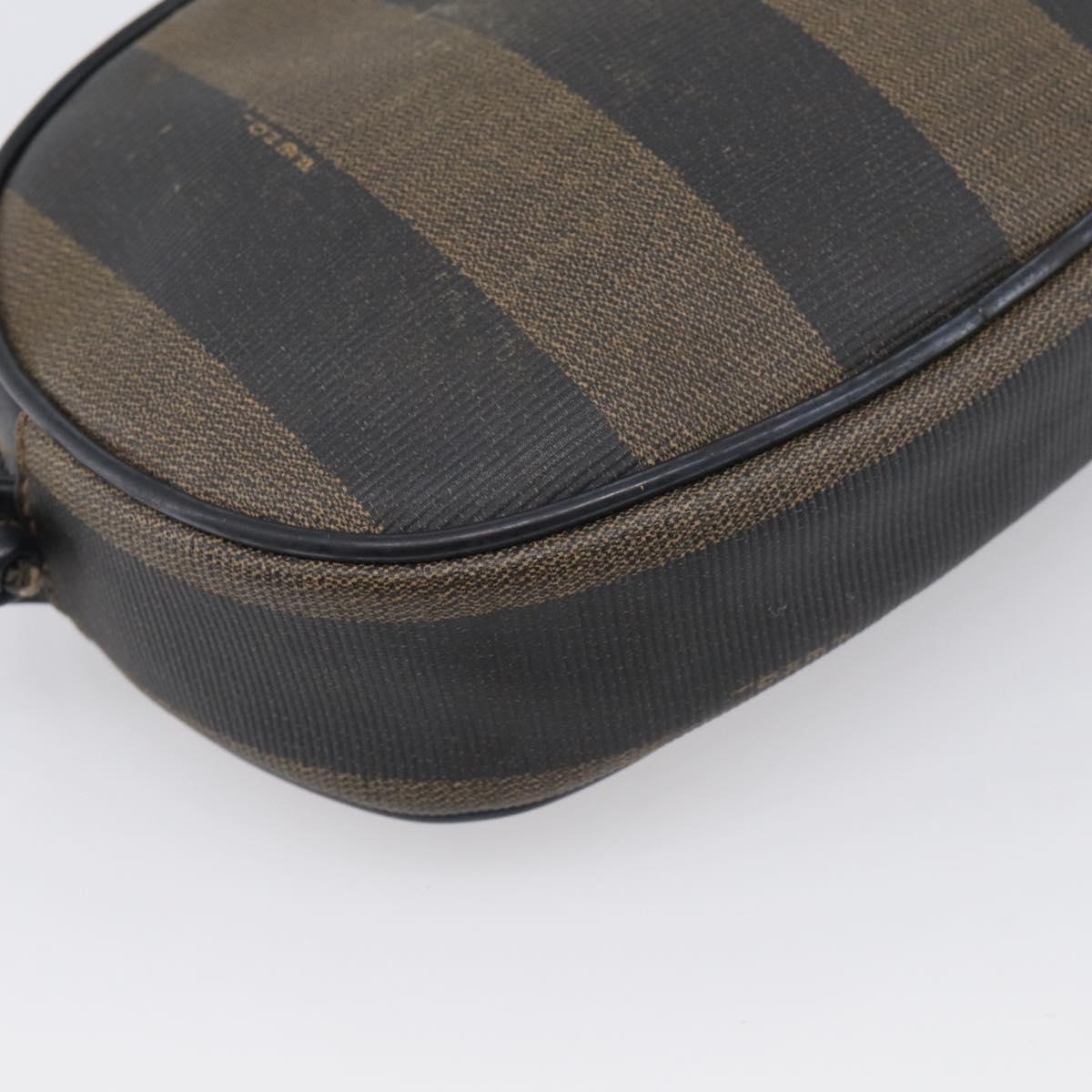 FENDI Pecan Shoulder Bag PVC Brown Gold Tone Auth ep17012