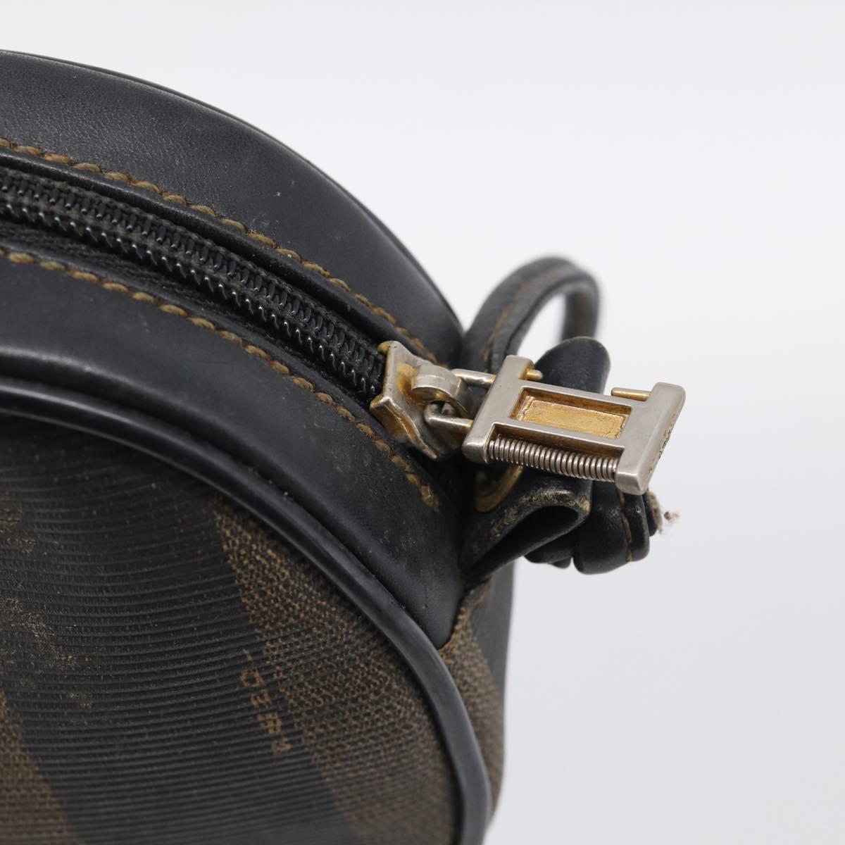 FENDI Pecan Shoulder Bag PVC Brown Gold Tone Auth ep17012
