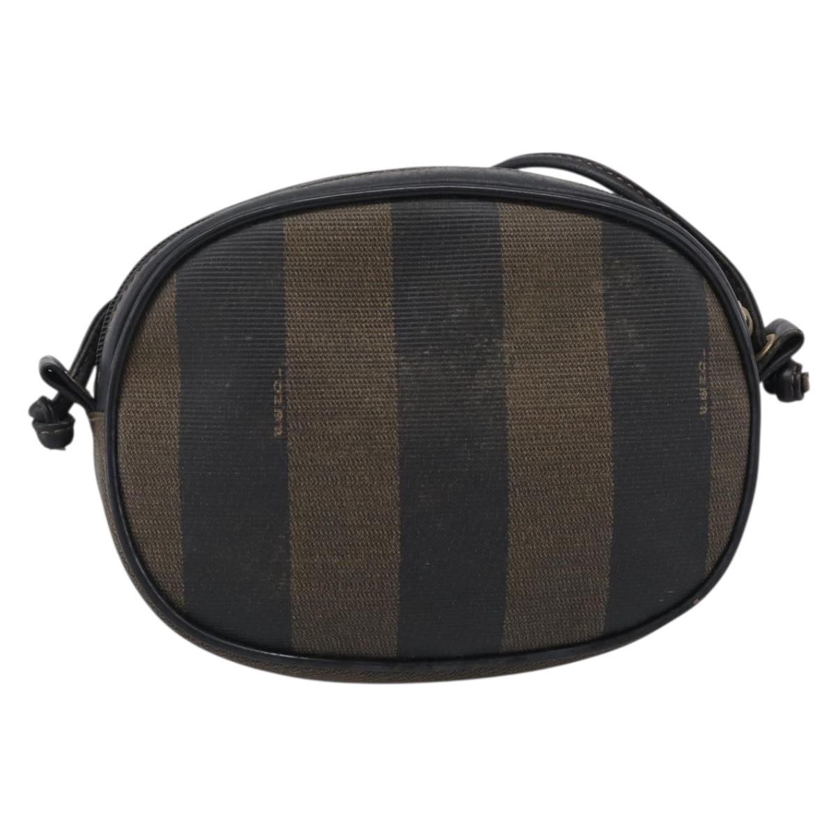 FENDI Pecan Shoulder Bag PVC Brown Gold Tone Auth ep17012