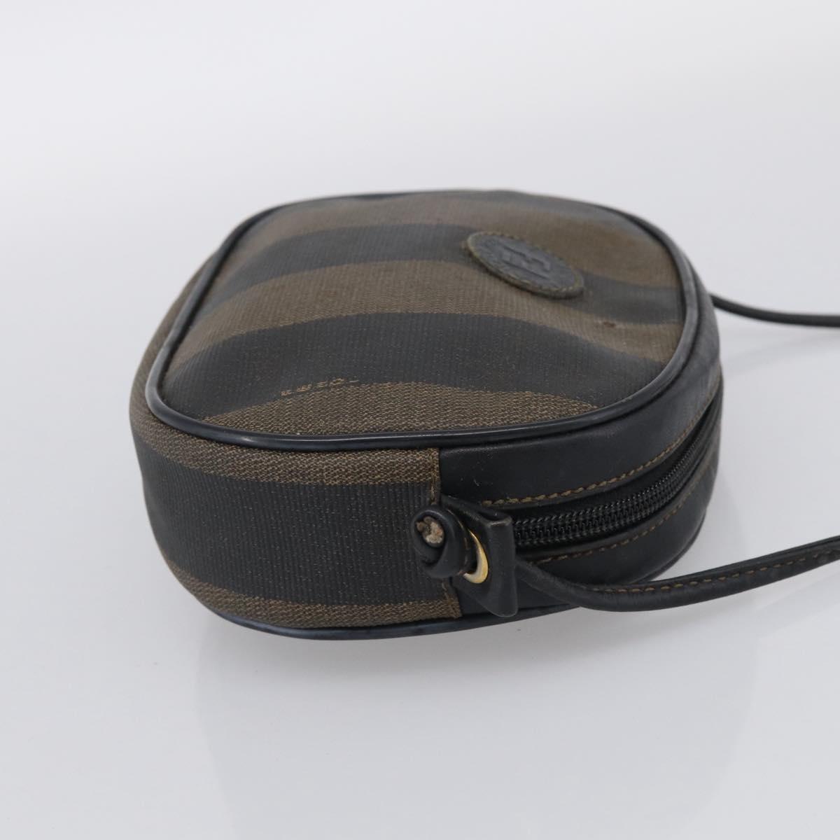FENDI Pecan Shoulder Bag PVC Brown Gold Tone Auth ep17012