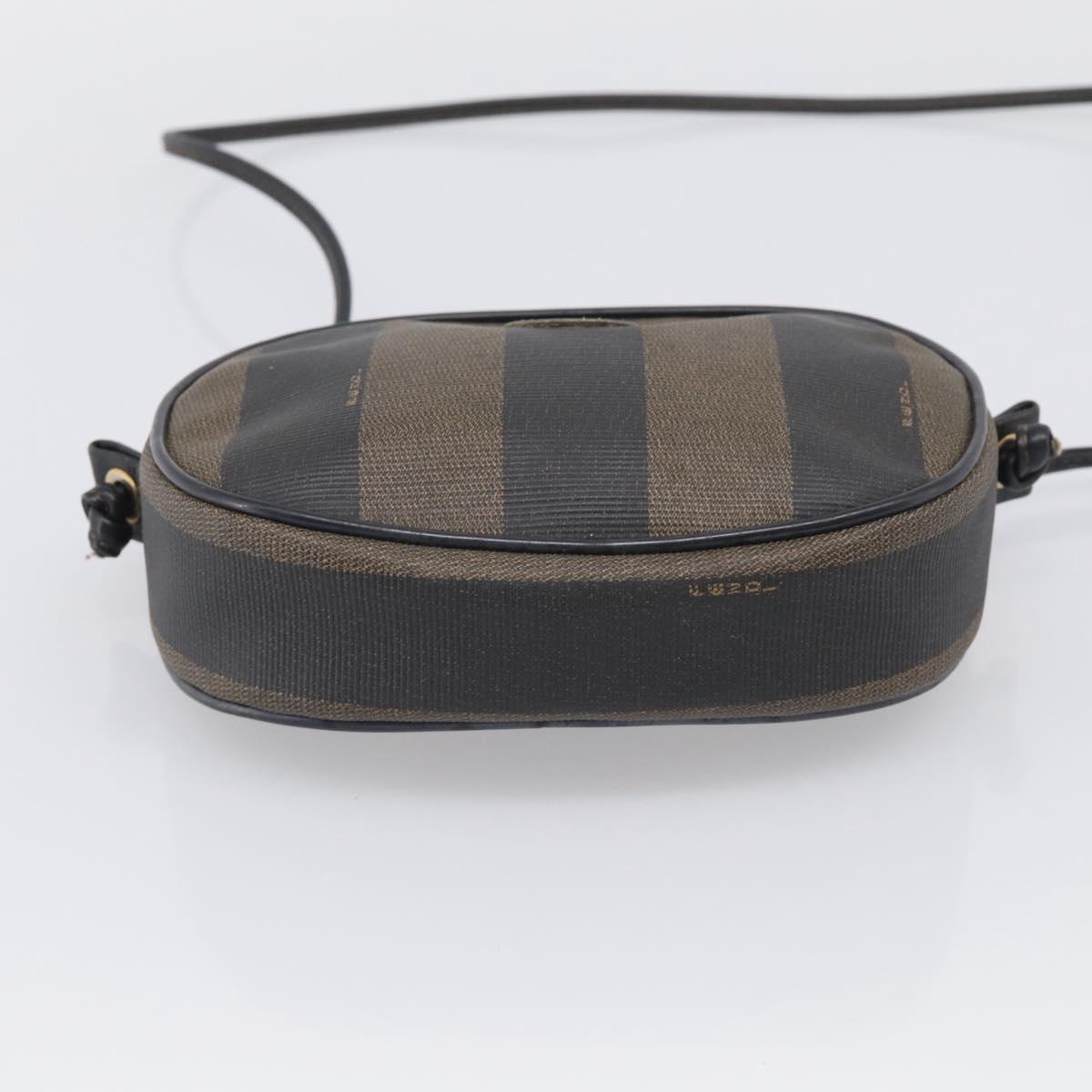 FENDI Pecan Shoulder Bag PVC Brown Gold Tone Auth ep17012