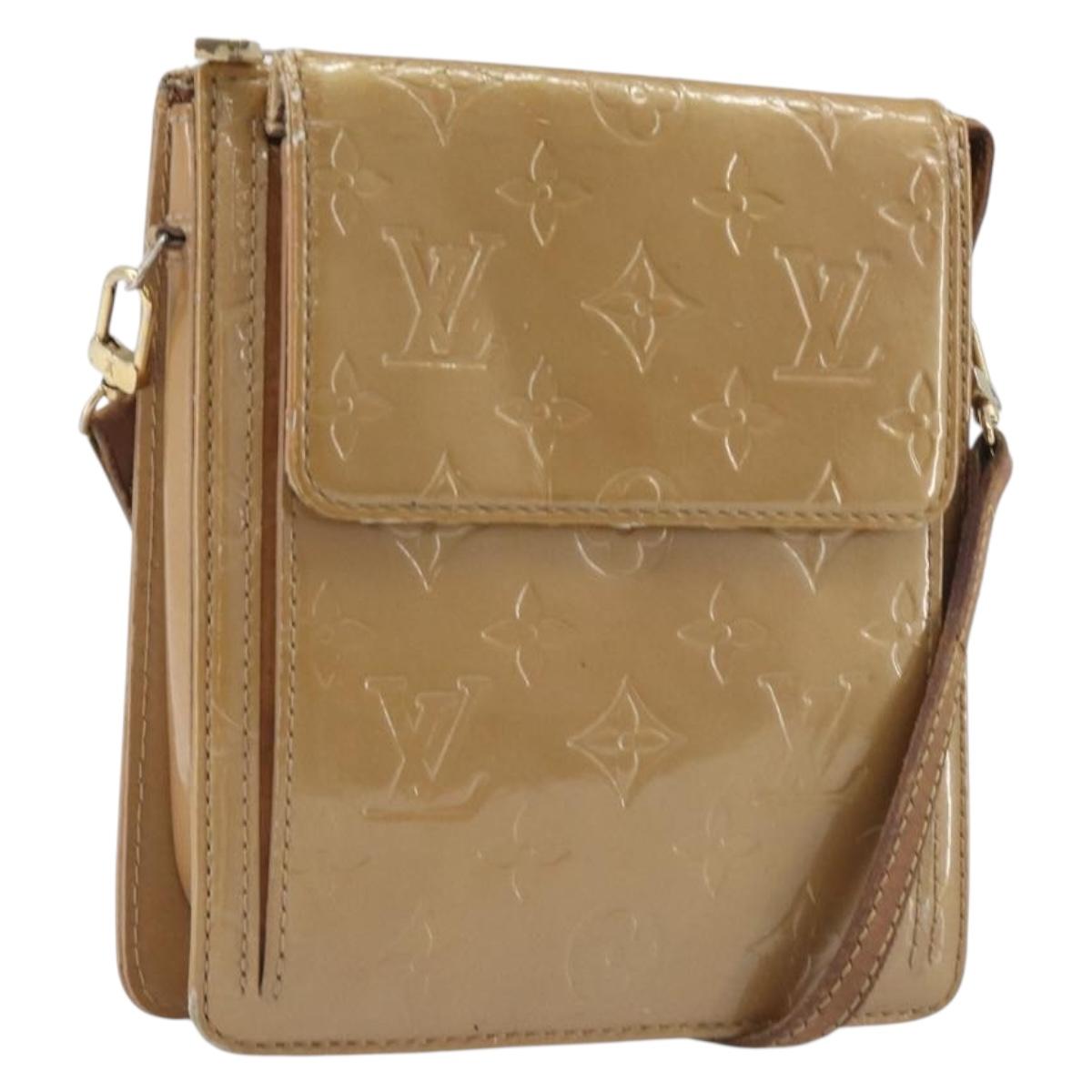 LOUIS VUITTON Monogram Vernis Motto Shoulder Bag Noisette M91136 LV Auth ep17016