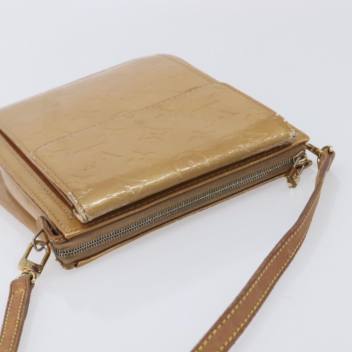 LOUIS VUITTON Monogram Vernis Motto Shoulder Bag Noisette M91136 LV Auth ep17016