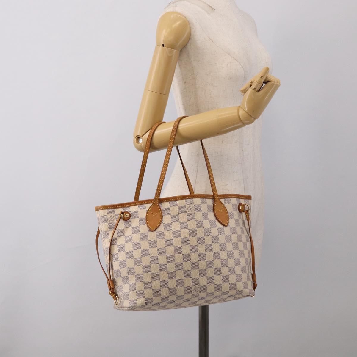 LOUIS VUITTON Damier Azur Neverfull PM Tote Bag N41362 LV Auth ep17018