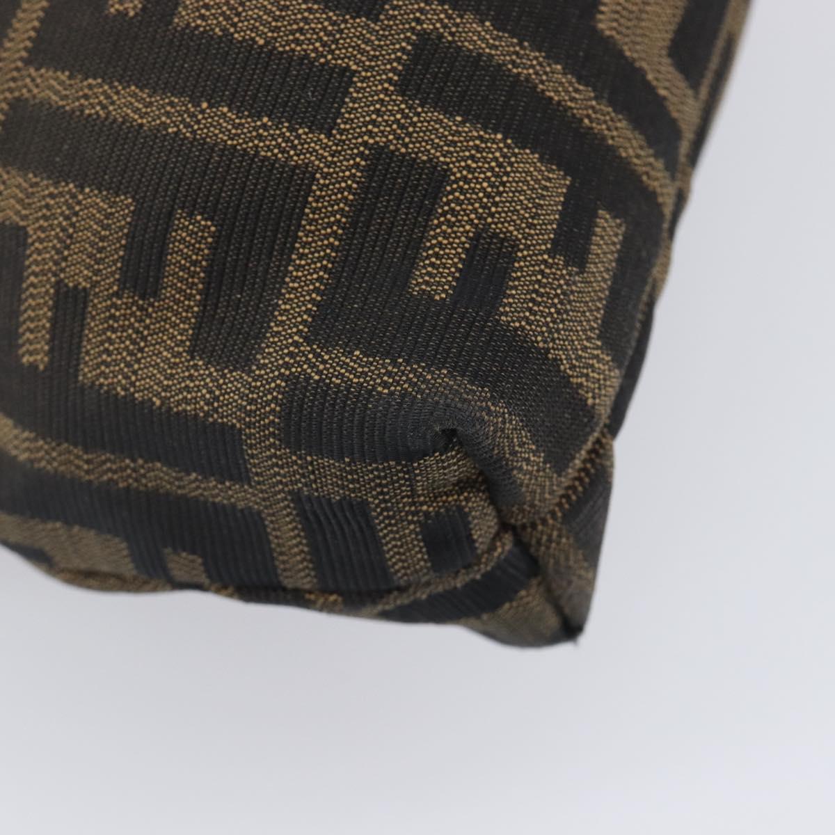 FENDI Zucca Canvas Hand Bag Black Gold Tone 8BR445 Auth ep17020