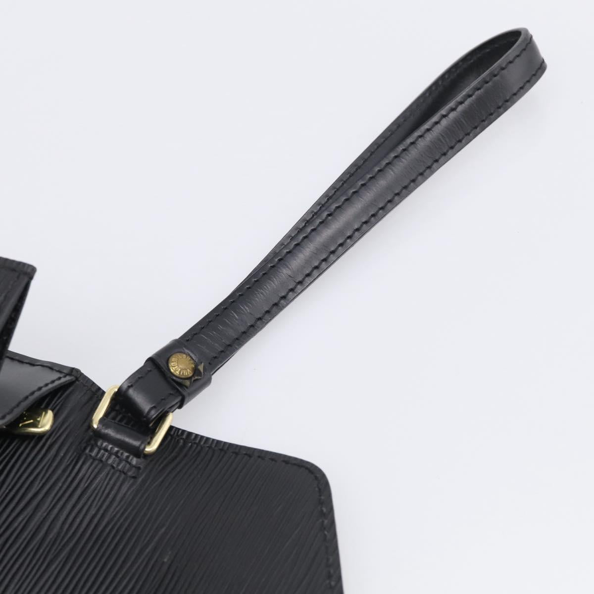 LOUIS VUITTON Epi Sellier Dragonne Clutch Bag Black M52612 LV Auth ep17023A