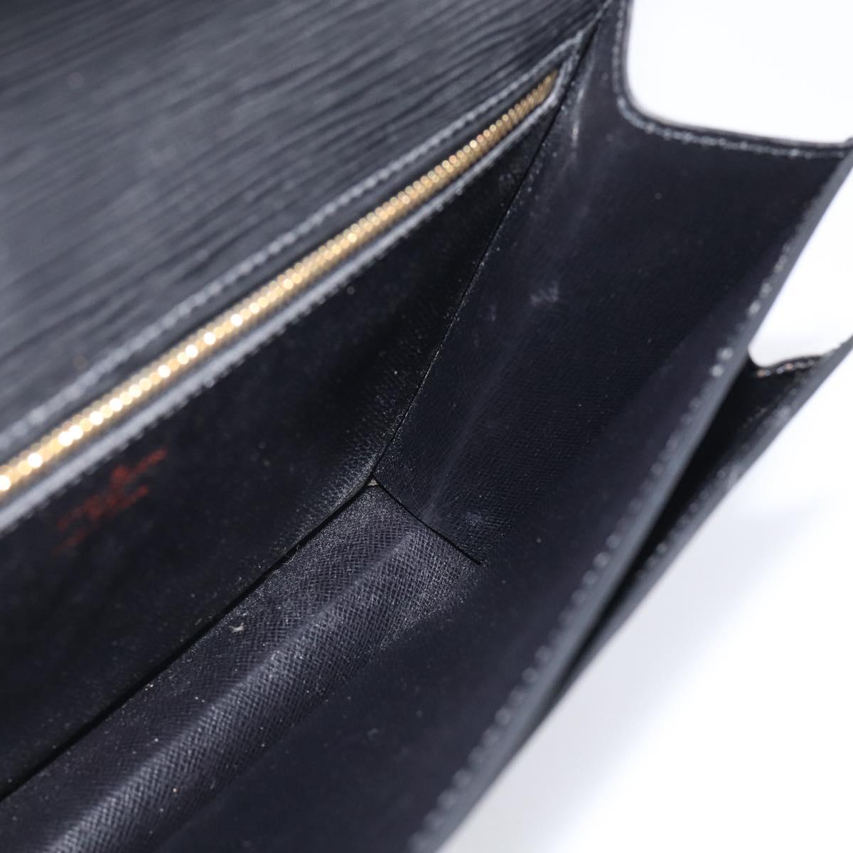 LOUIS VUITTON Epi Sellier Dragonne Clutch Bag Black M52612 LV Auth ep17023A