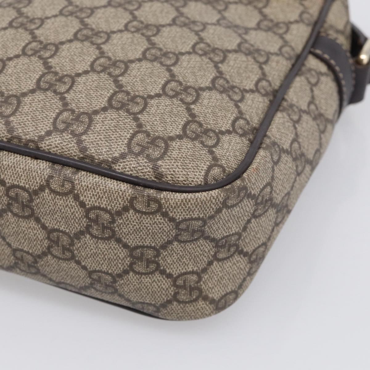 GUCCI GG Supreme Shoulder Bag PVC Beige Gold Tone 233268 Auth ep17025