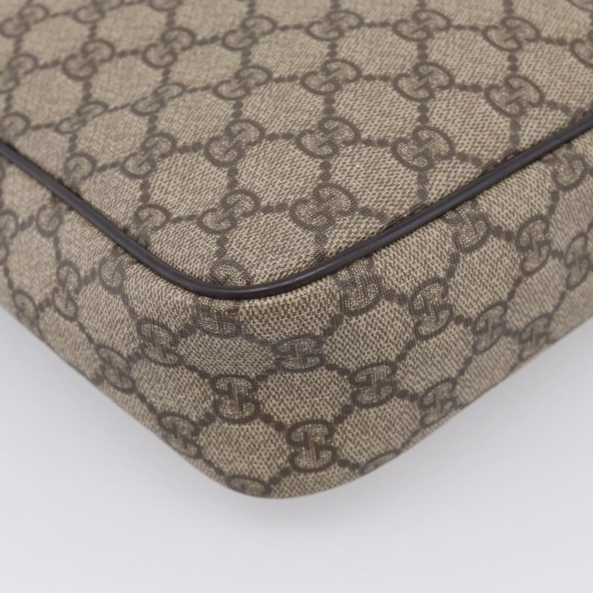 GUCCI GG Supreme Shoulder Bag PVC Beige Gold Tone 233268 Auth ep17025