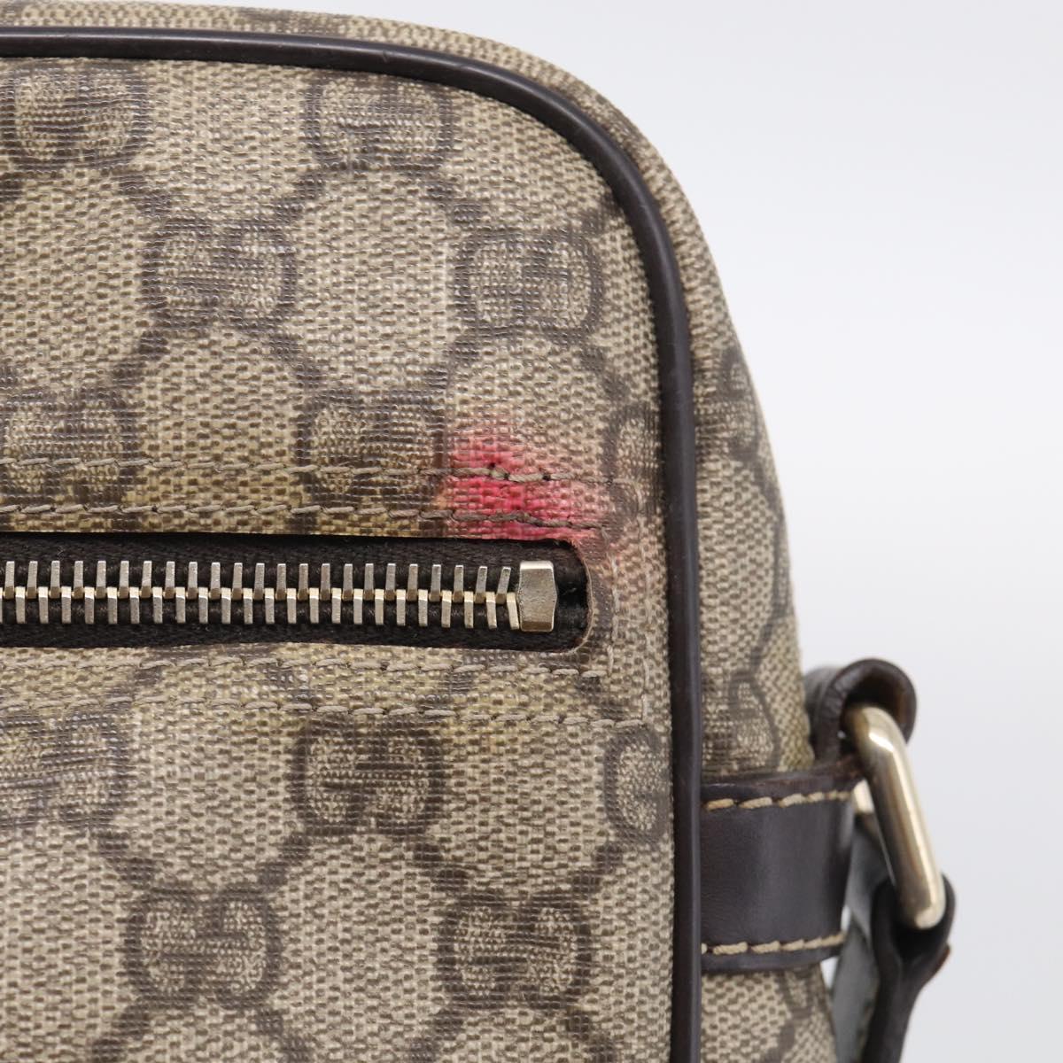 GUCCI GG Supreme Shoulder Bag PVC Beige Gold Tone 233268 Auth ep17025