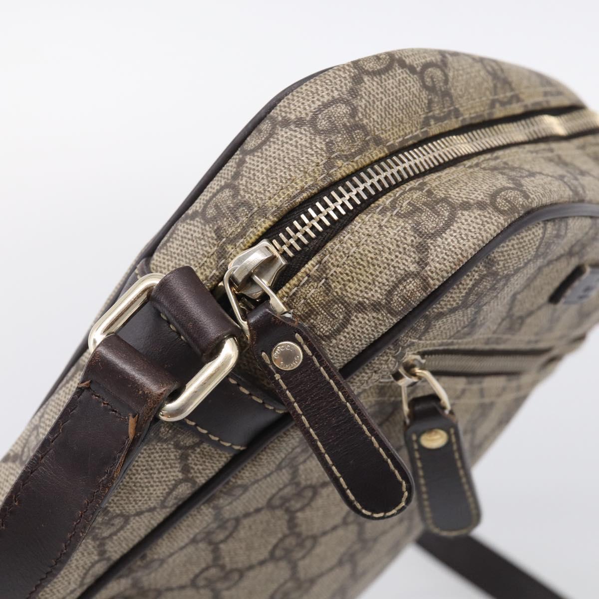 GUCCI GG Supreme Shoulder Bag PVC Beige Gold Tone 233268 Auth ep17025
