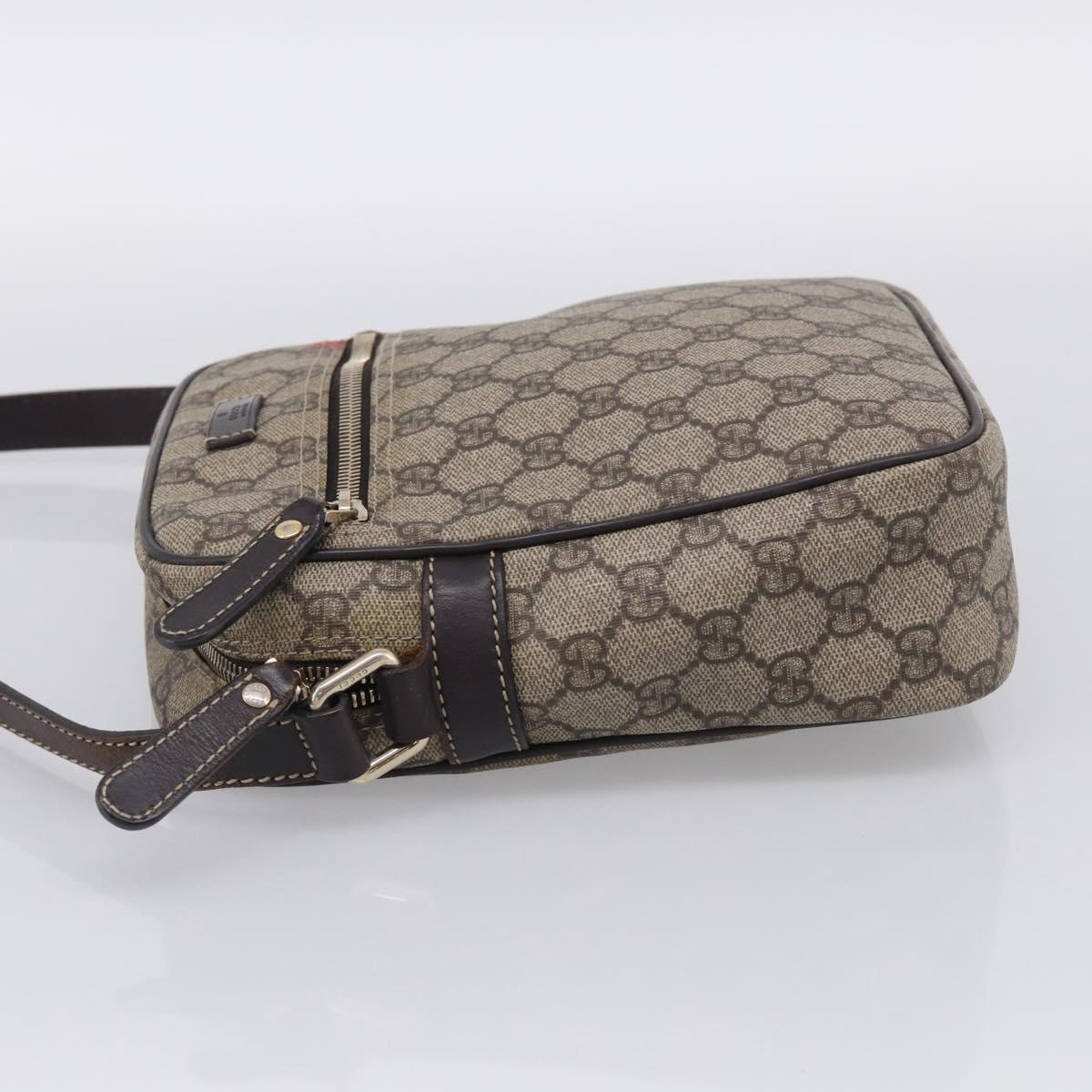 GUCCI GG Supreme Shoulder Bag PVC Beige Gold Tone 233268 Auth ep17025