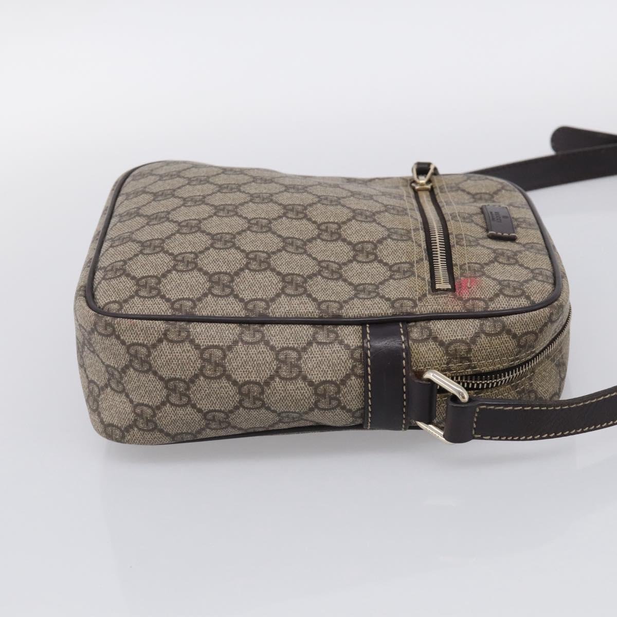 GUCCI GG Supreme Shoulder Bag PVC Beige Gold Tone 233268 Auth ep17025