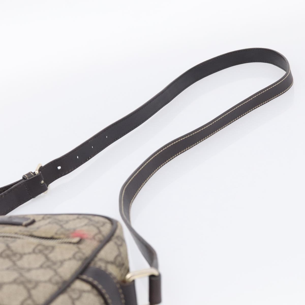 GUCCI GG Supreme Shoulder Bag PVC Beige Gold Tone 233268 Auth ep17025