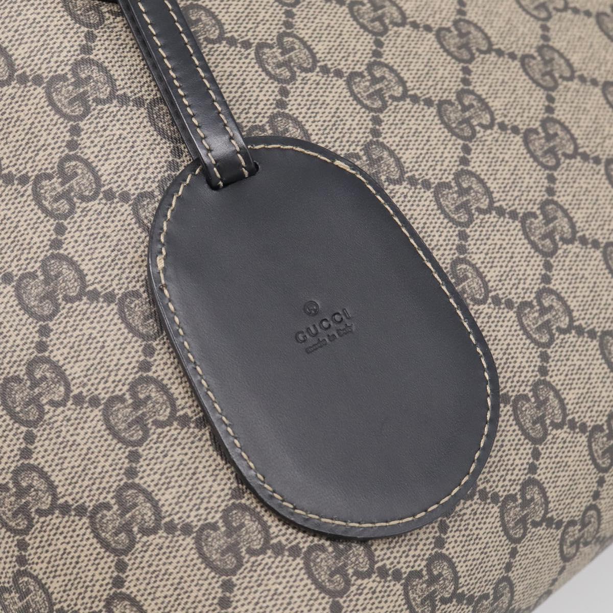 GUCCI GG Supreme Reversible Tote Bag PVC Beige Black 372613 Auth ep17026