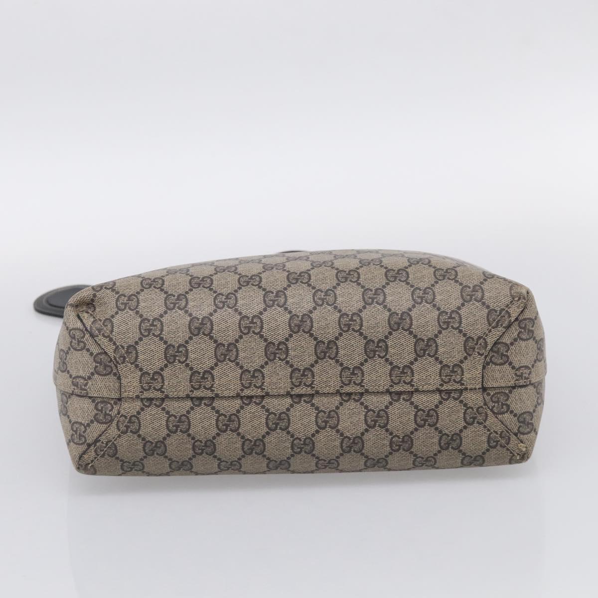 GUCCI GG Supreme Reversible Tote Bag PVC Beige Black 372613 Auth ep17026