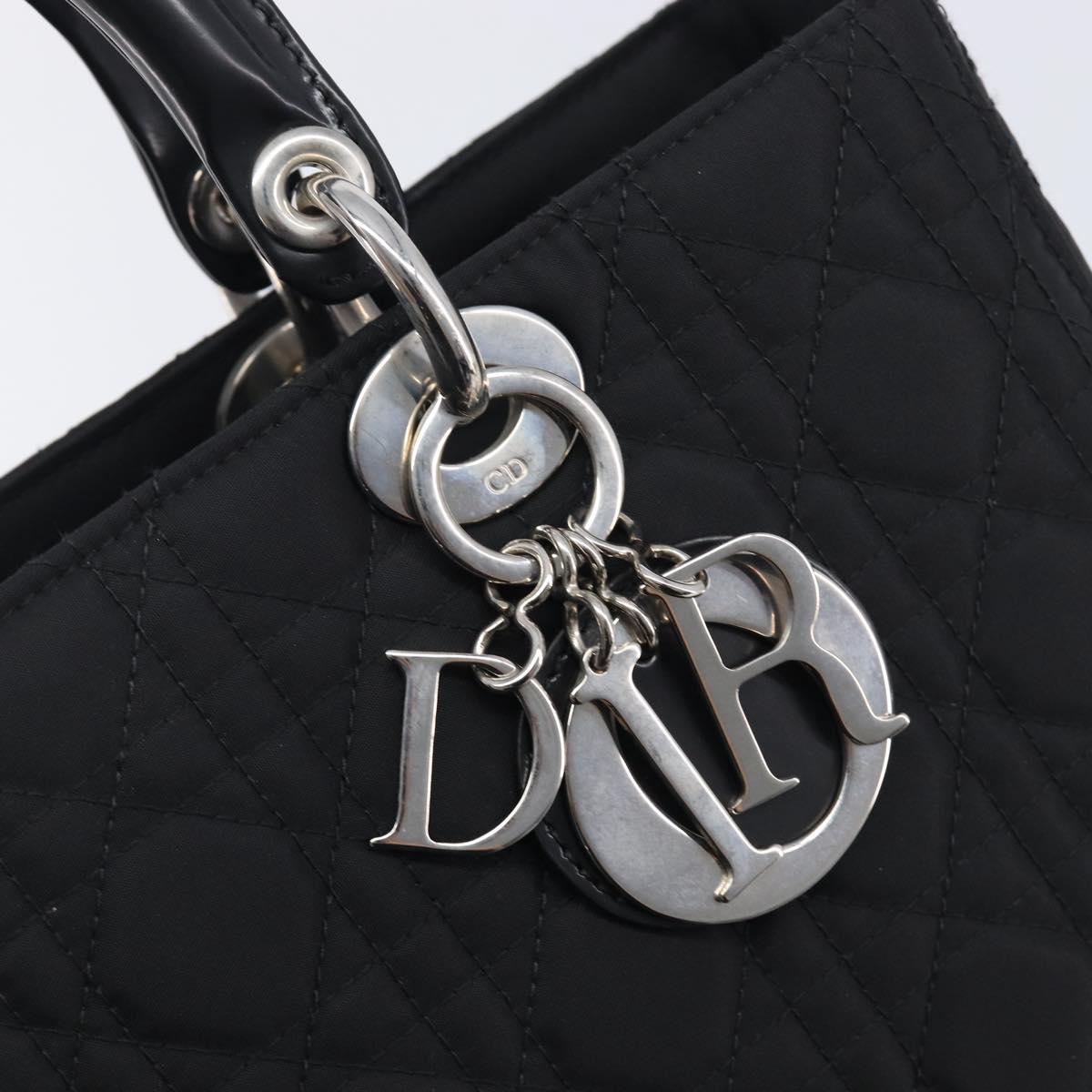 Christian Dior Lady Dior Canage Hand Bag Nylon Black Auth ep17029V