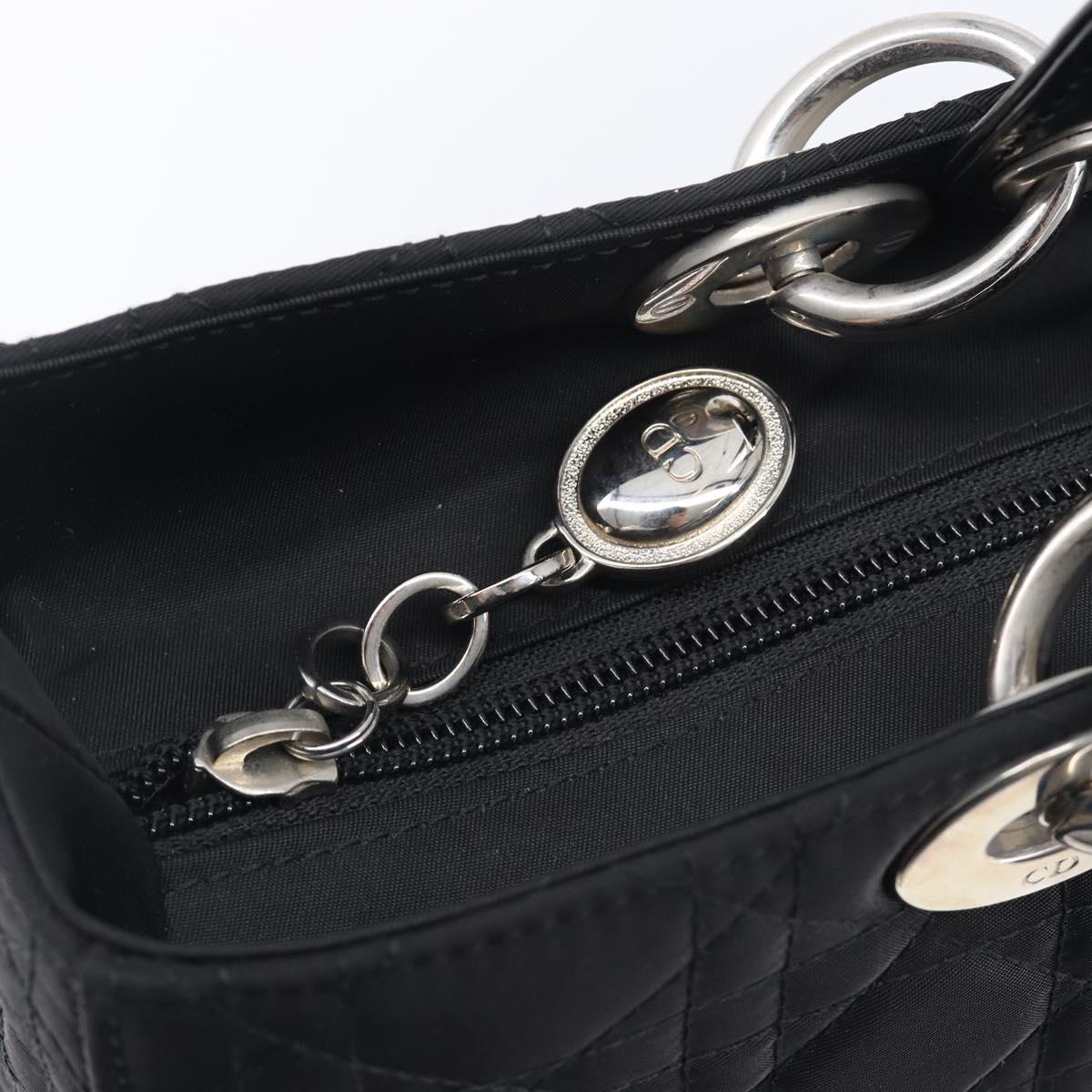 Christian Dior Lady Dior Canage Hand Bag Nylon Black Auth ep17029V