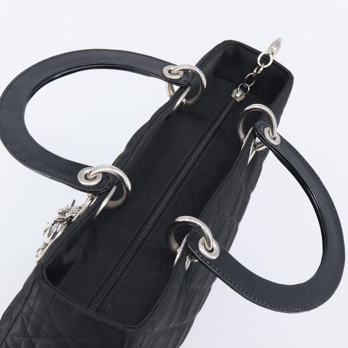 Christian Dior Lady Dior Canage Hand Bag Nylon Black Auth ep17029V