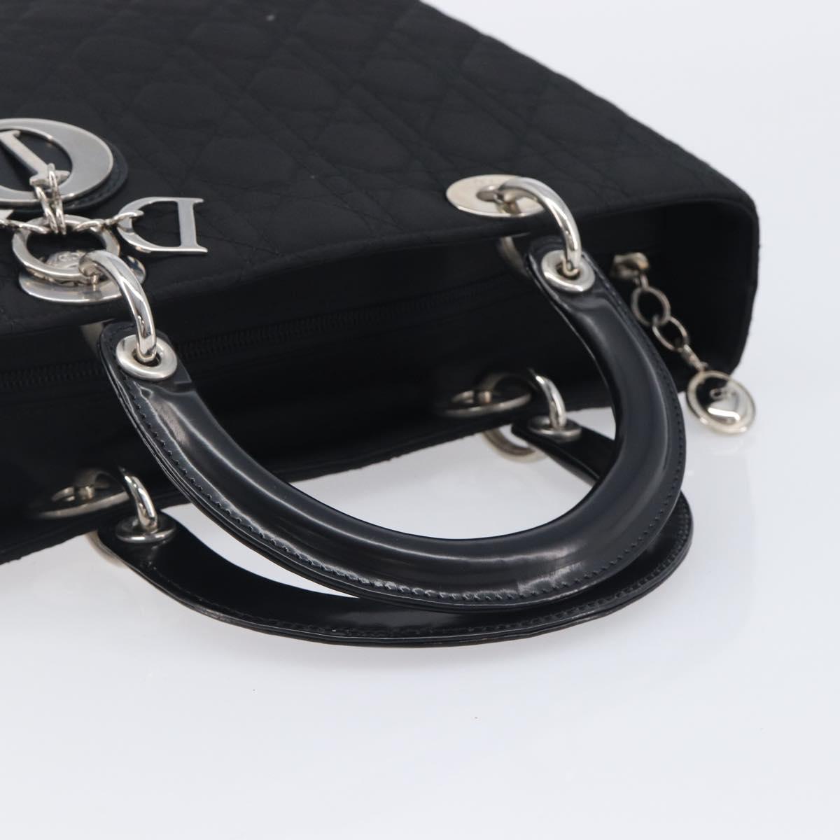 Christian Dior Lady Dior Canage Hand Bag Nylon Black Auth ep17029V