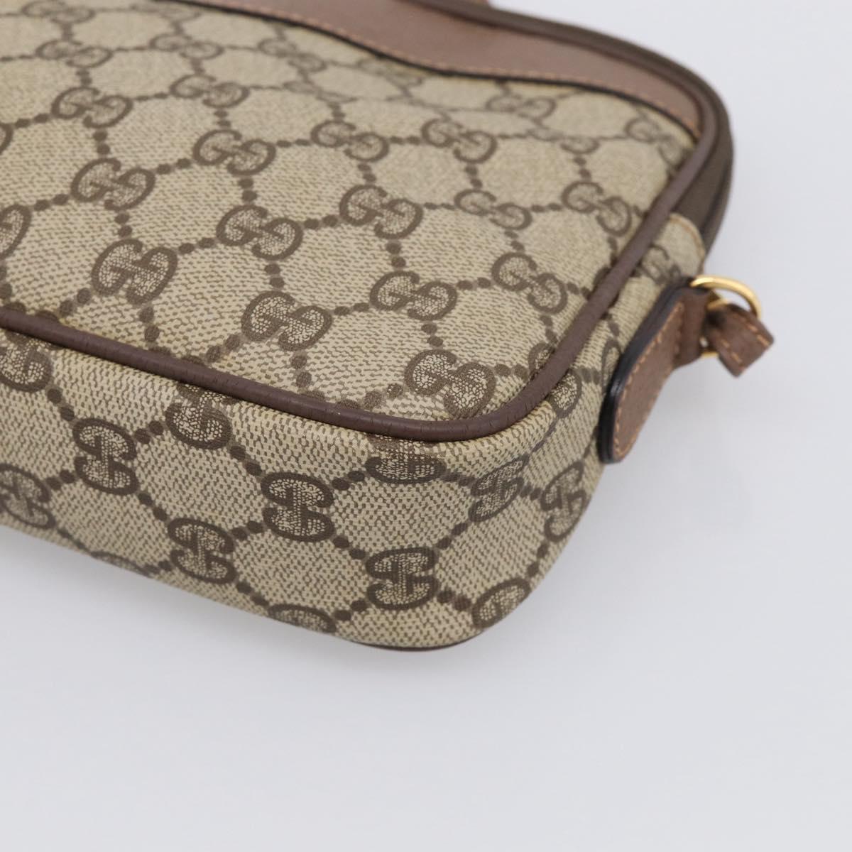 GUCCI GG Supreme Shoulder Bag PVC Beige Gold Tone 007 14 6428 Auth ep17030