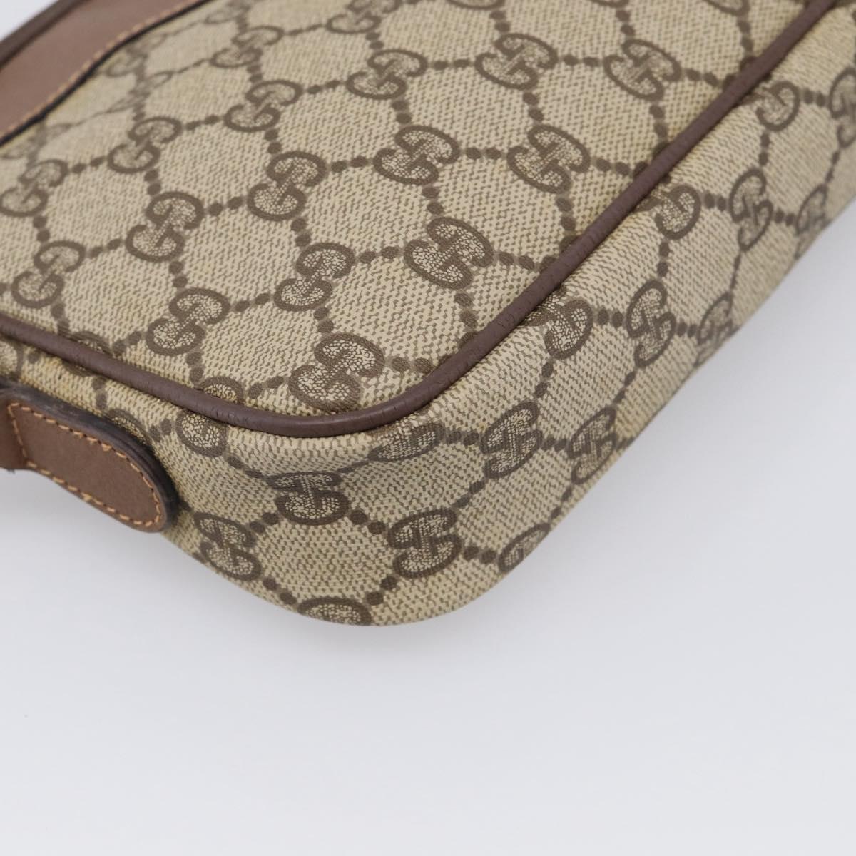 GUCCI GG Supreme Shoulder Bag PVC Beige Gold Tone 007 14 6428 Auth ep17030
