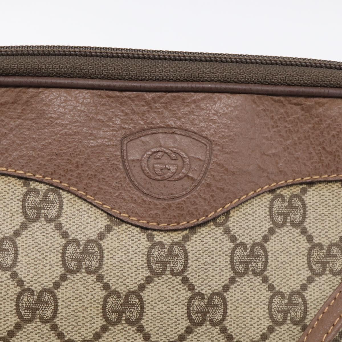 GUCCI GG Supreme Shoulder Bag PVC Beige Gold Tone 007 14 6428 Auth ep17030