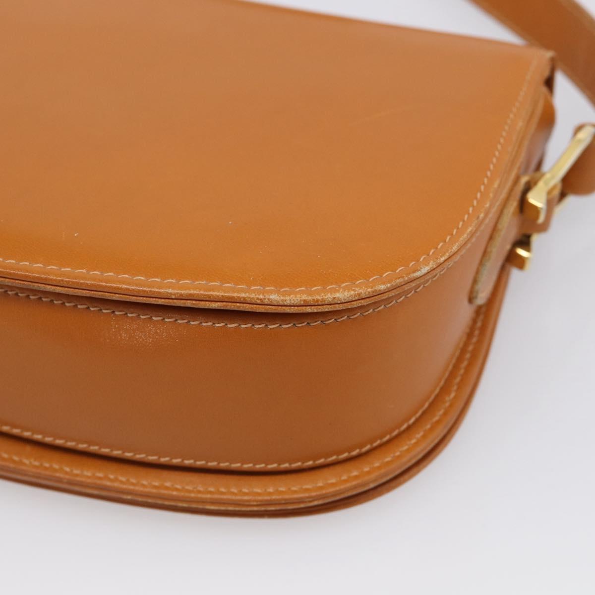GUCCI Shoulder Bag Leather Brown Gold Tone Auth ep17032