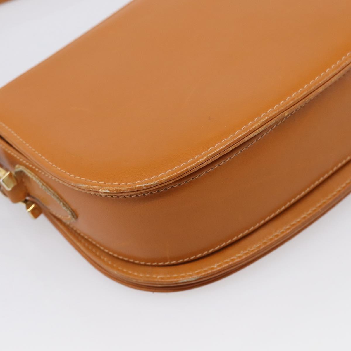 GUCCI Shoulder Bag Leather Brown Gold Tone Auth ep17032