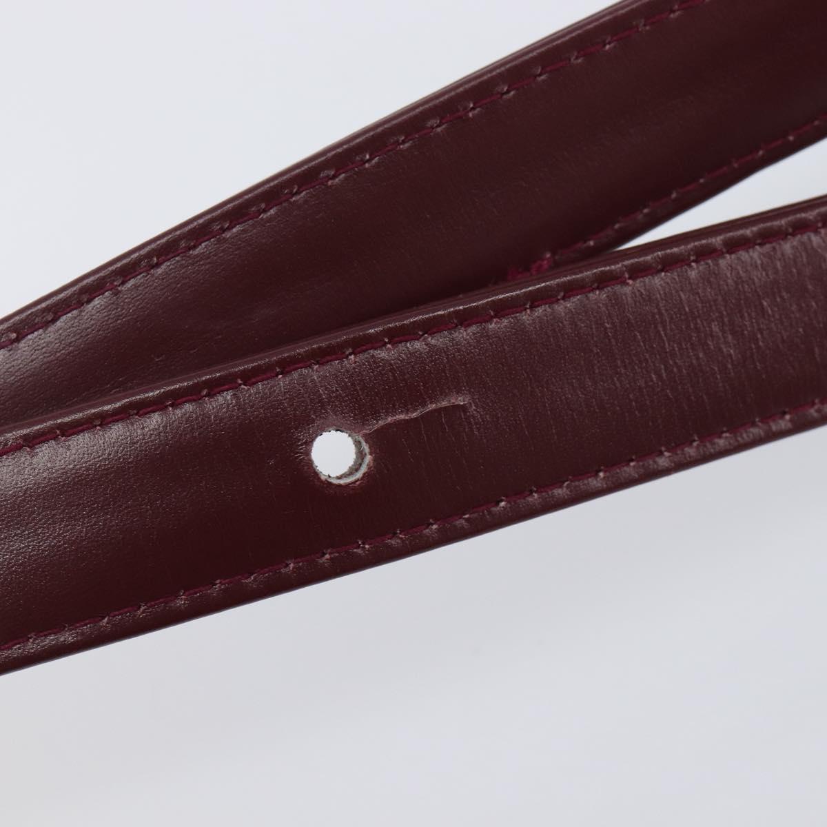 CELINE Shoulder Bag Leather Bordeaux Gold Tone Auth ep17033A