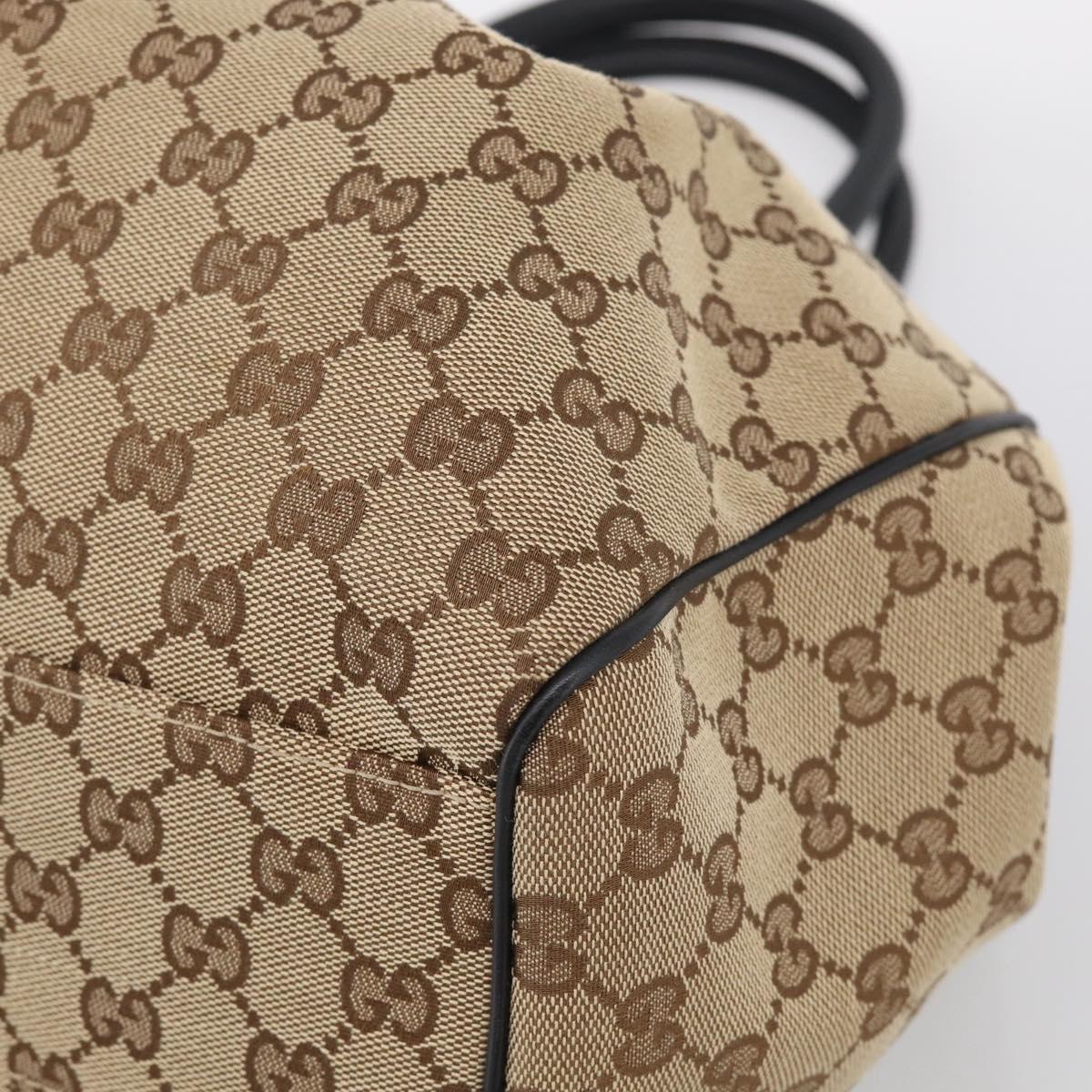 GUCCI GG Canvas Sukey Hand Bag Beige Gold Tone 211944 Auth ep17038V