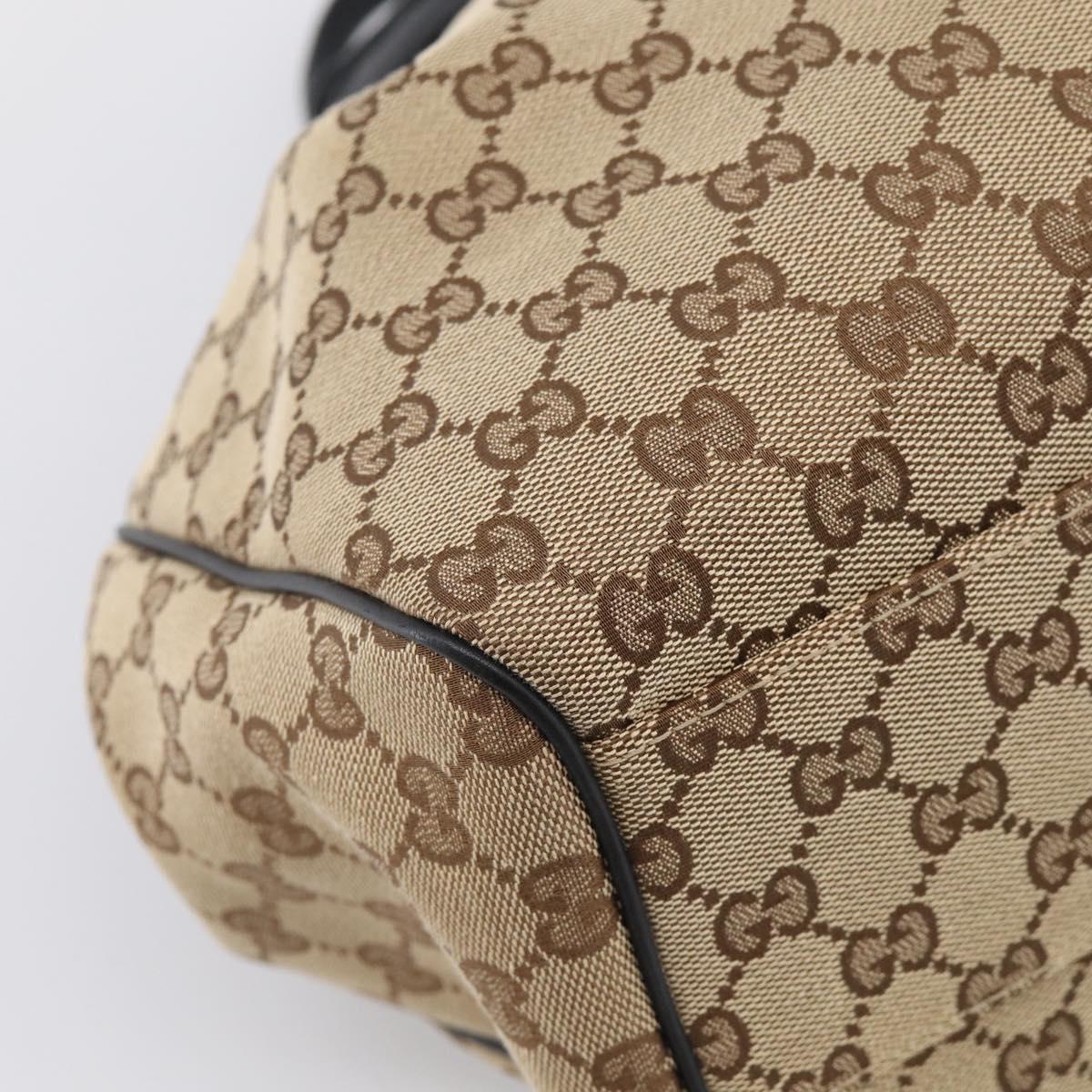 GUCCI GG Canvas Sukey Hand Bag Beige Gold Tone 211944 Auth ep17038V