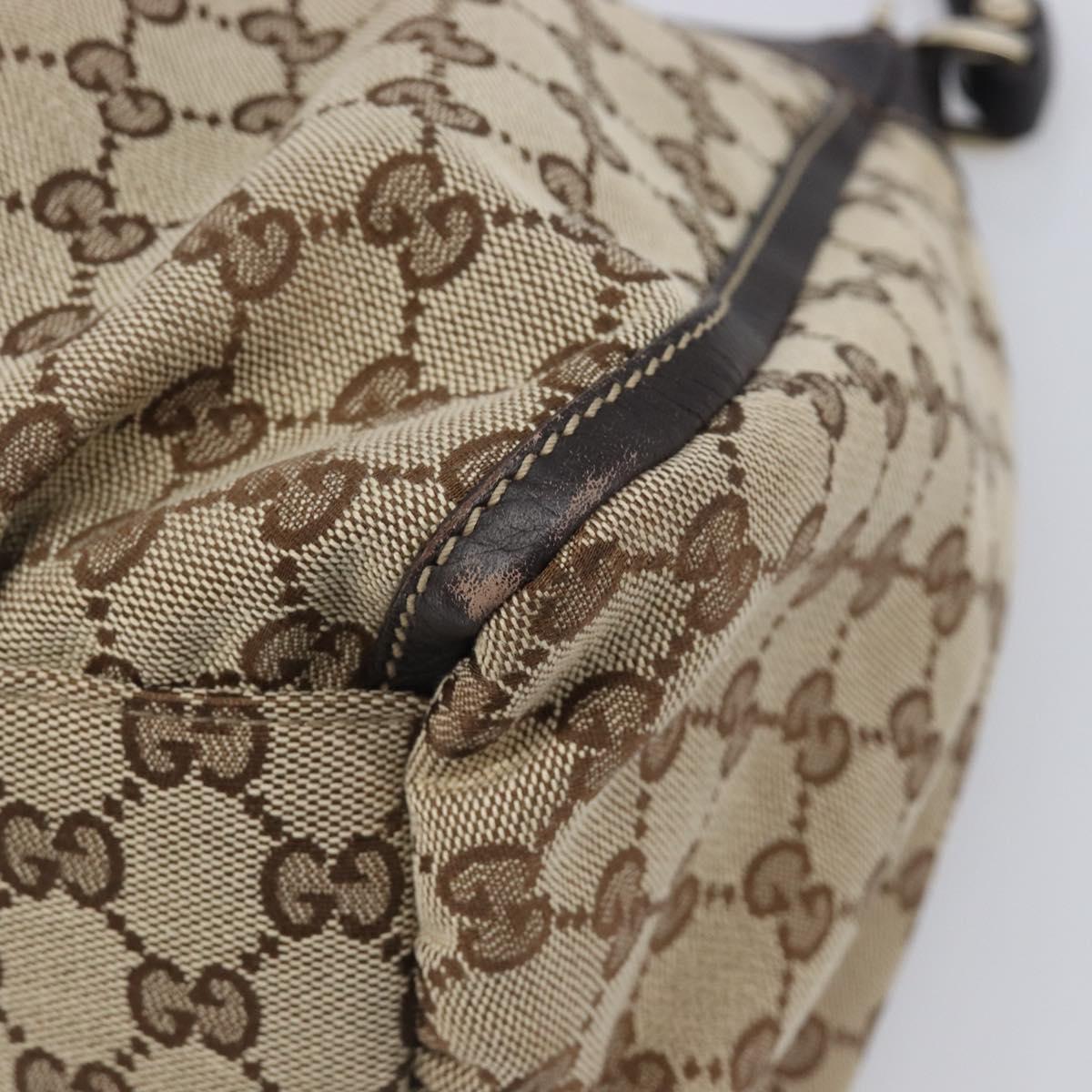 GUCCI GG Canvas Abbey Tote Bag Beige Gold Tone 189833 Auth ep17040A