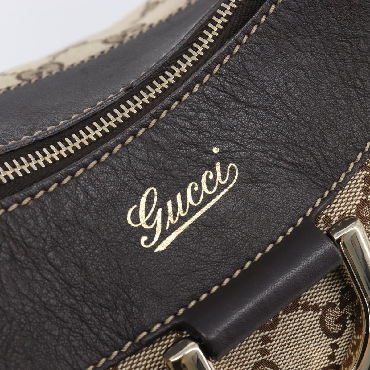 GUCCI GG Canvas Abbey Tote Bag Beige Gold Tone 189833 Auth ep17040A