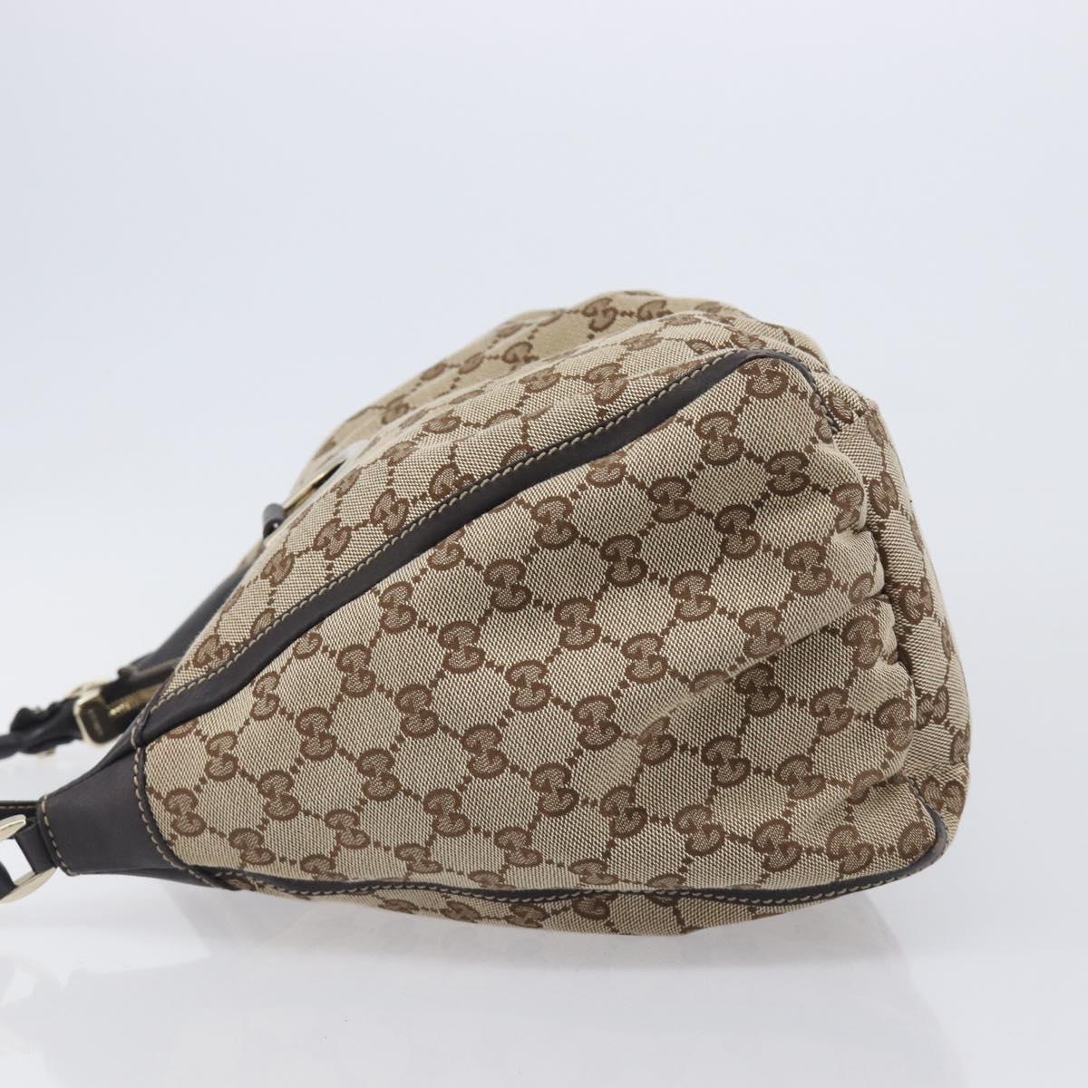 GUCCI GG Canvas Abbey Tote Bag Beige Gold Tone 189833 Auth ep17040A
