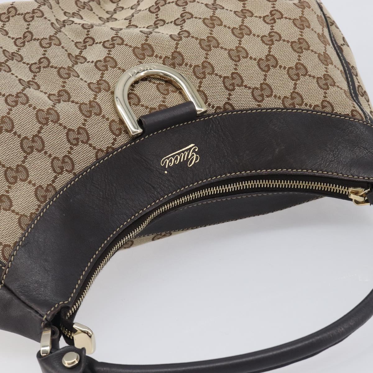 GUCCI GG Canvas Abbey Tote Bag Beige Gold Tone 189833 Auth ep17040A
