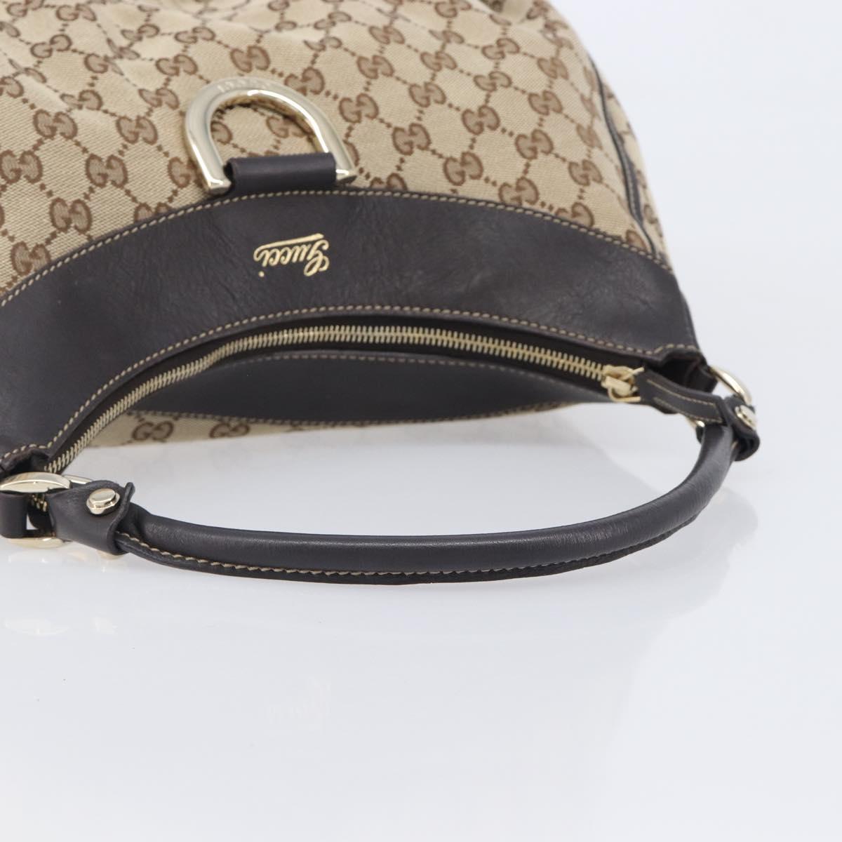 GUCCI GG Canvas Abbey Tote Bag Beige Gold Tone 189833 Auth ep17040A