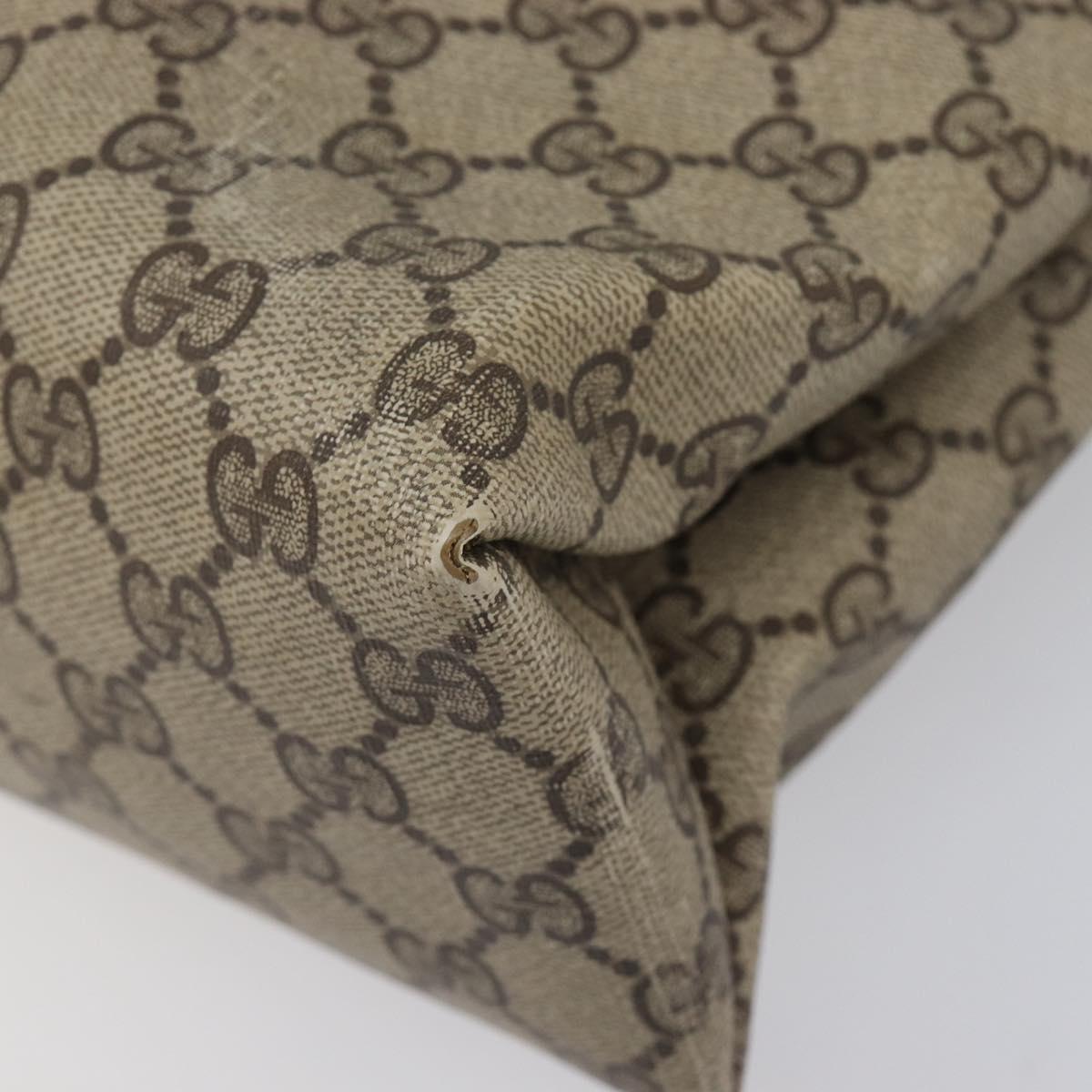 GUCCI GG Supreme Tote Bag PVC Beige Gold Tone 39 02 061 Auth ep17043