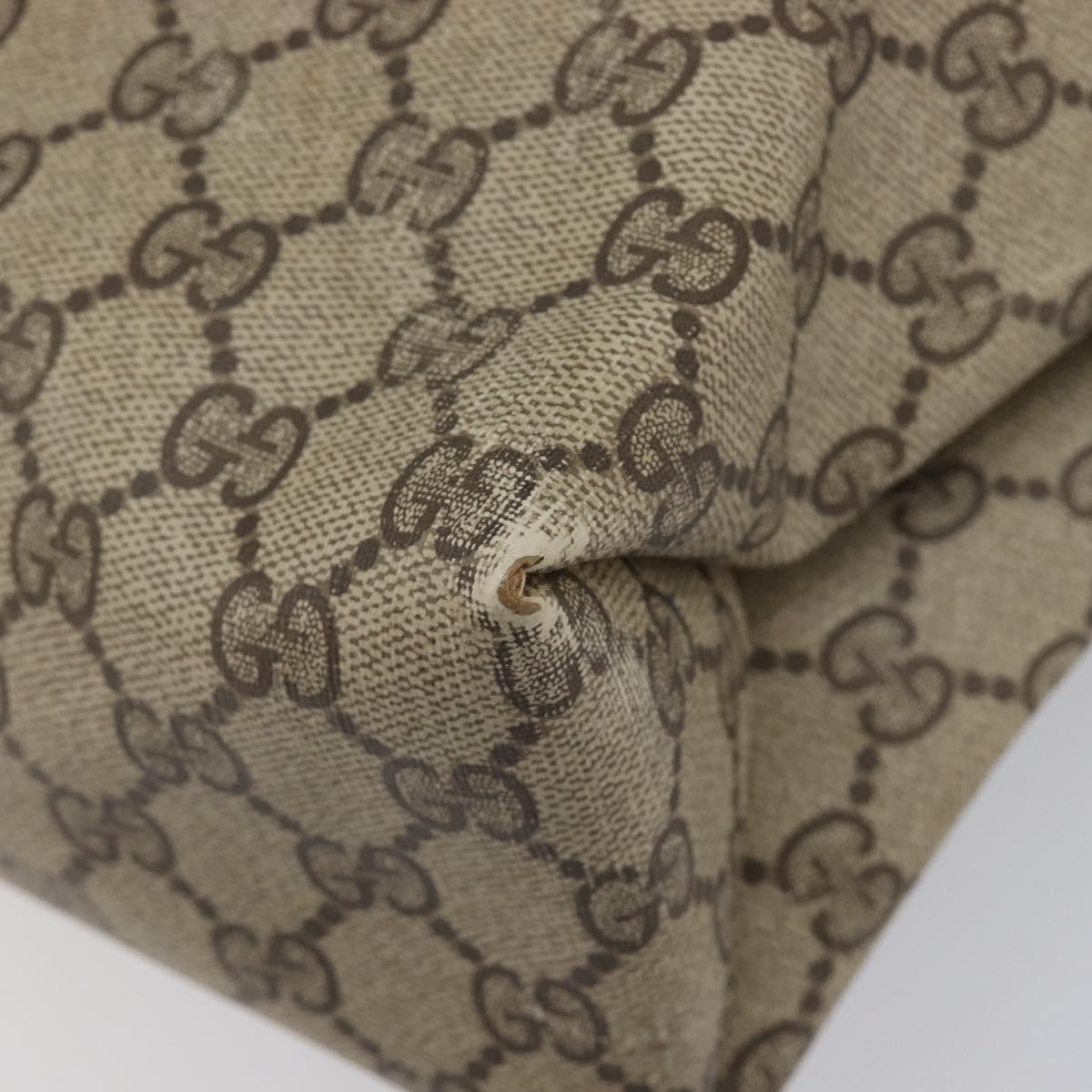 GUCCI GG Supreme Tote Bag PVC Beige Gold Tone 39 02 061 Auth ep17043